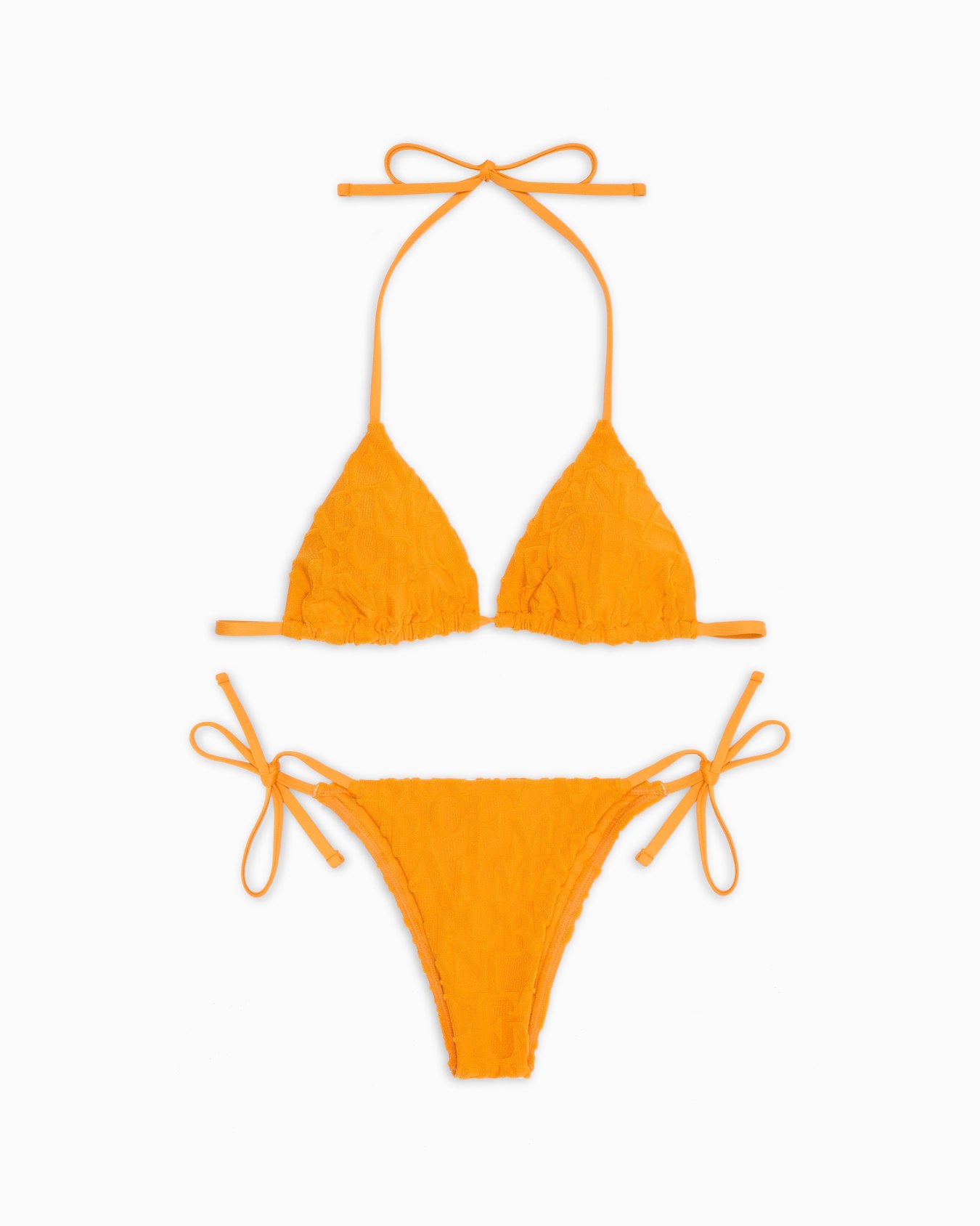 ASV padded triangle bikini in all-over 3D bold logo recycled jacquard Slide 0