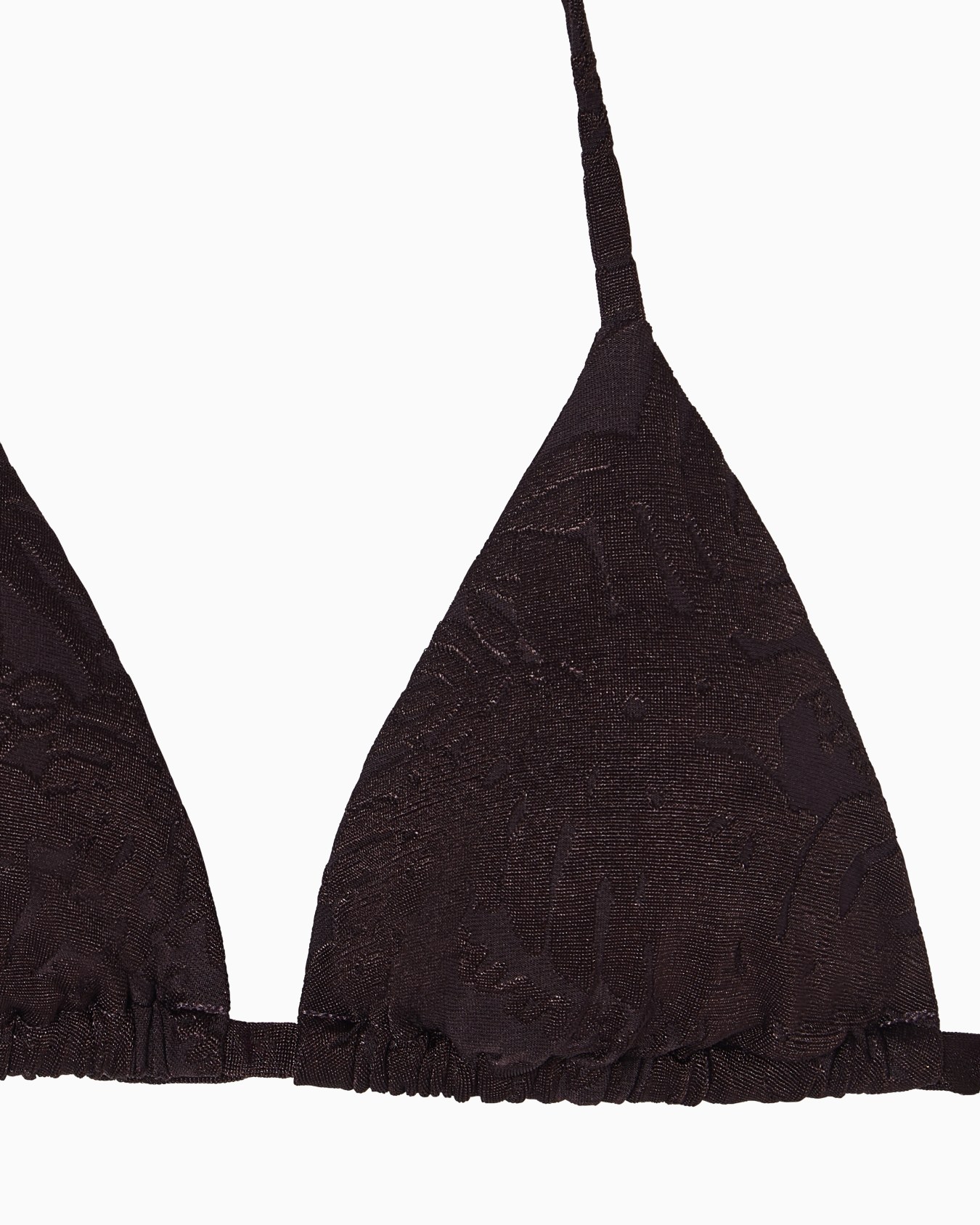 Bikini triangle rembourré en lycra jacquard feuillage Diapositive 3