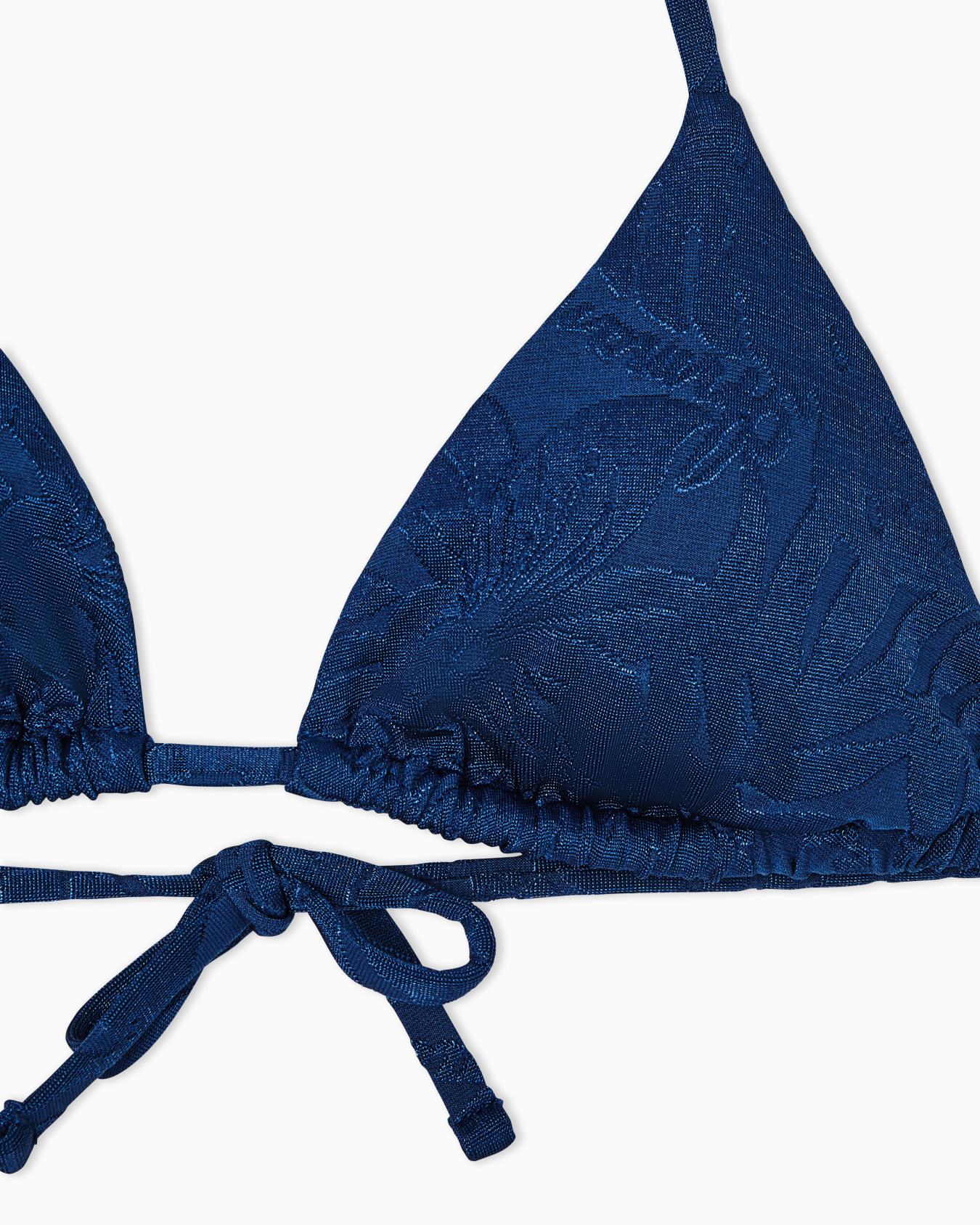 Bikini triangle rembourré en lycra jacquard feuillage Diapositive 3