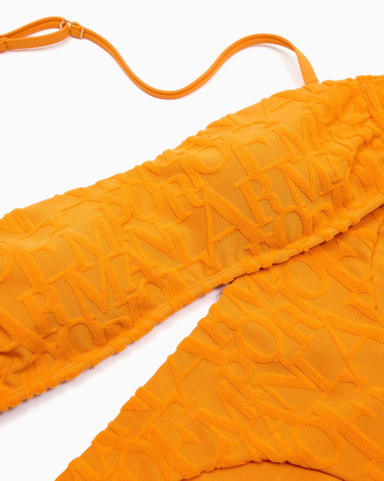 Padded bandeau bikini in ASV all-over 3D bold logo recycled jacquard Slide 3
