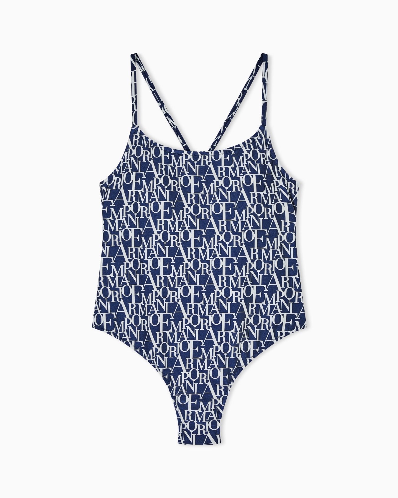 Padded one-piece swimsuit with Logomania print Slide 0