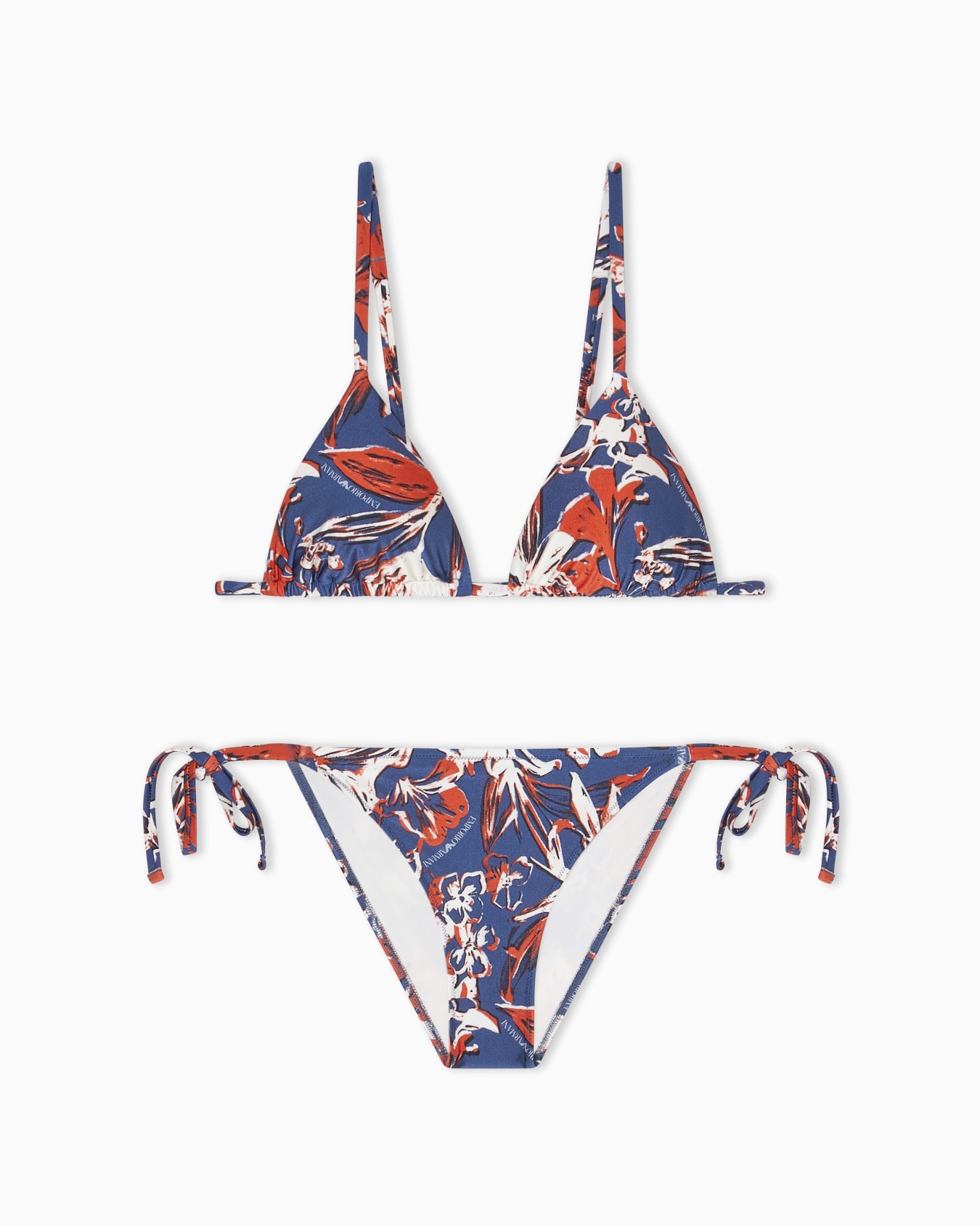 Logomania-print padded triangle bikini Slide 0