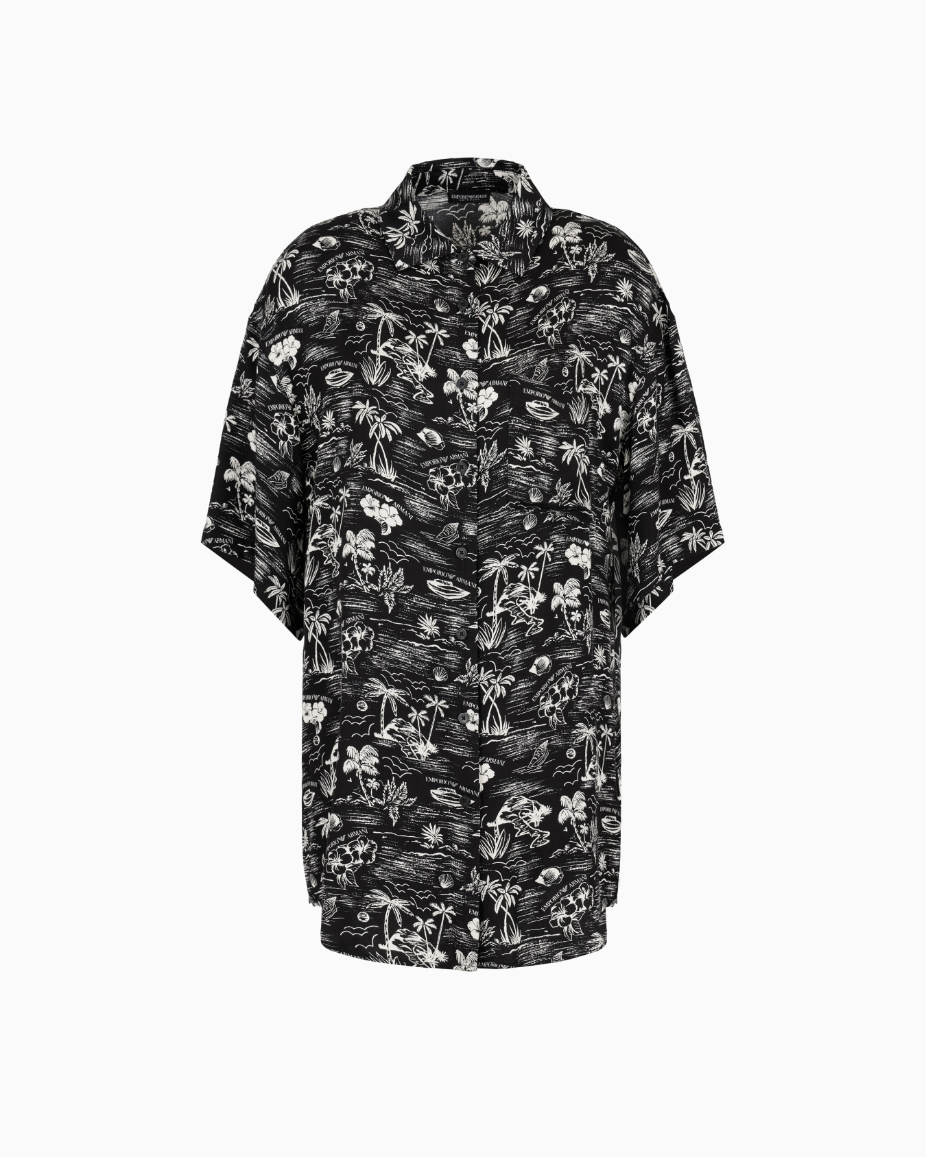 Abito chemisier beachwear con stampa all over Slide 0