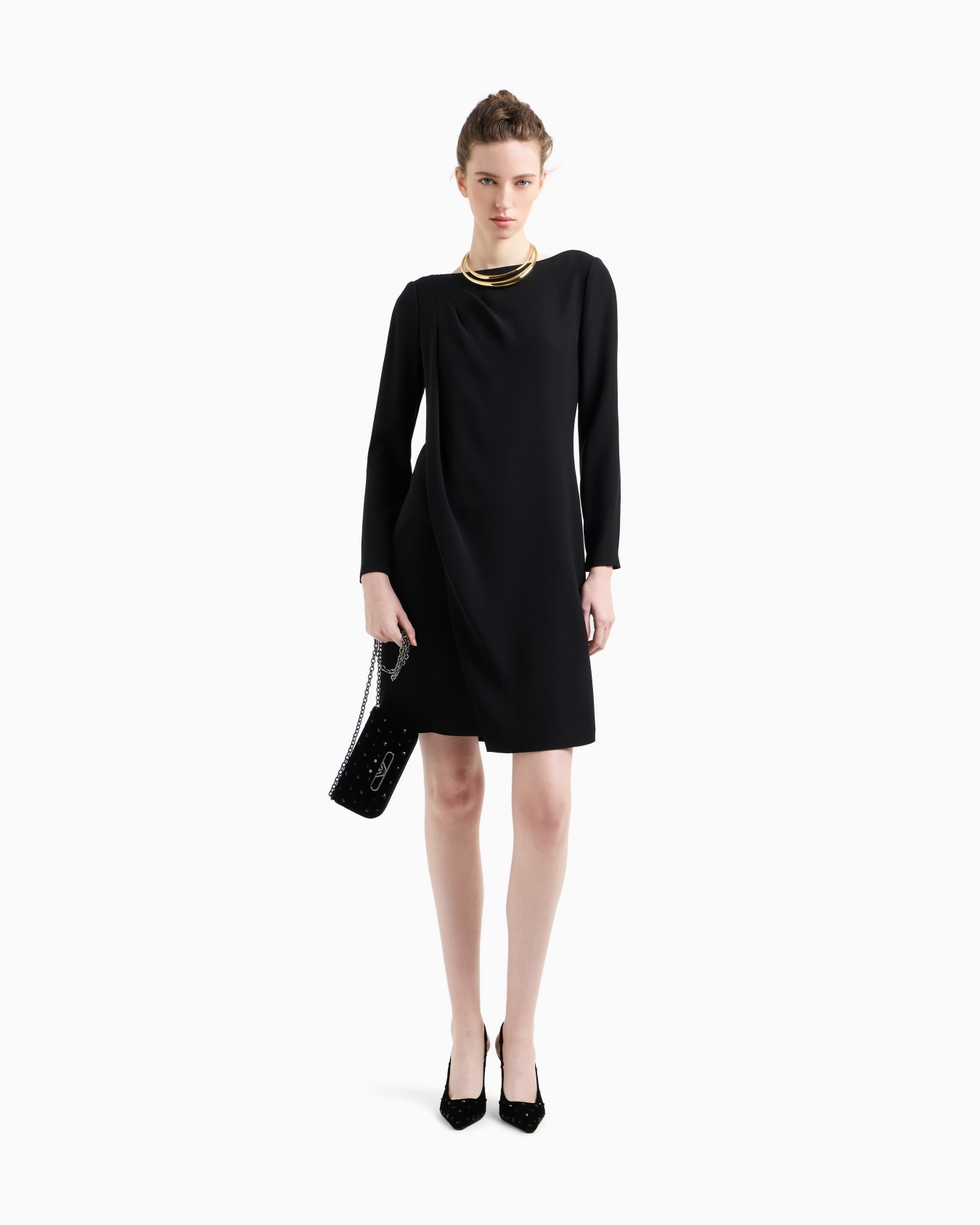 Technical cady dress with front panel Slide 1