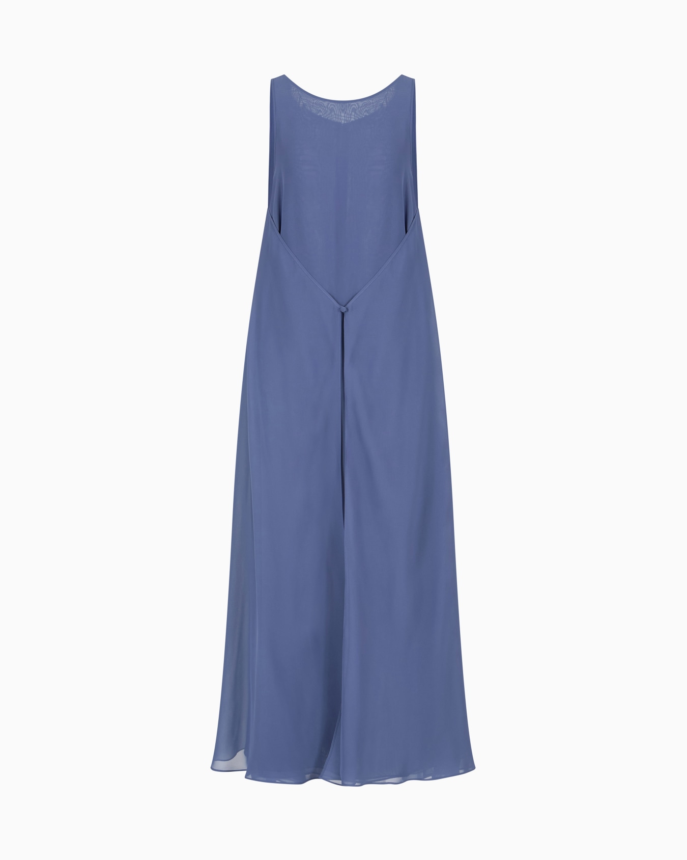 Technical georgette long dress with front panel Slide 0