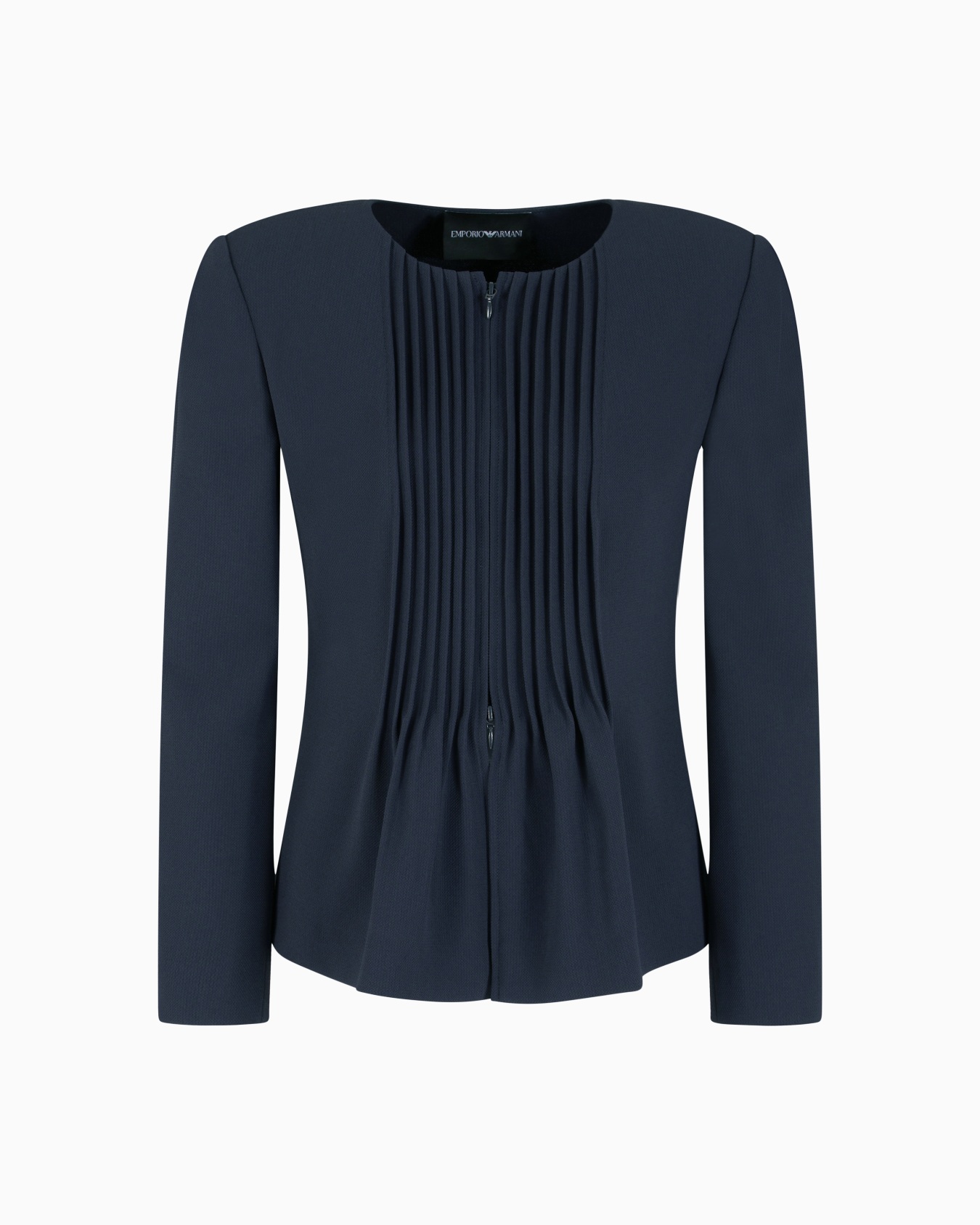 Jacket in pleated fluid armure fabric Slide 0