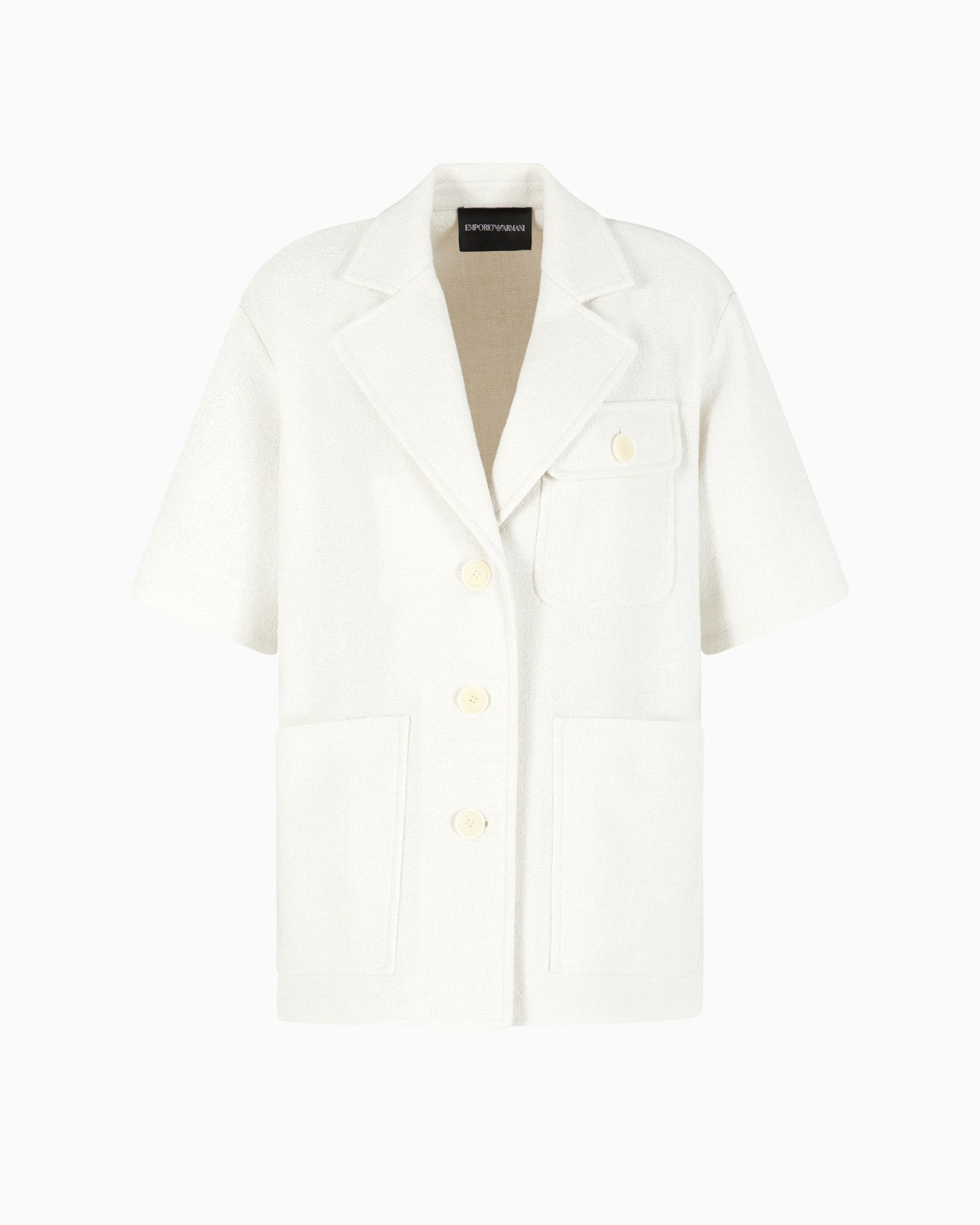 Micro bouclé effect wool-blend safari jacket Slide 0