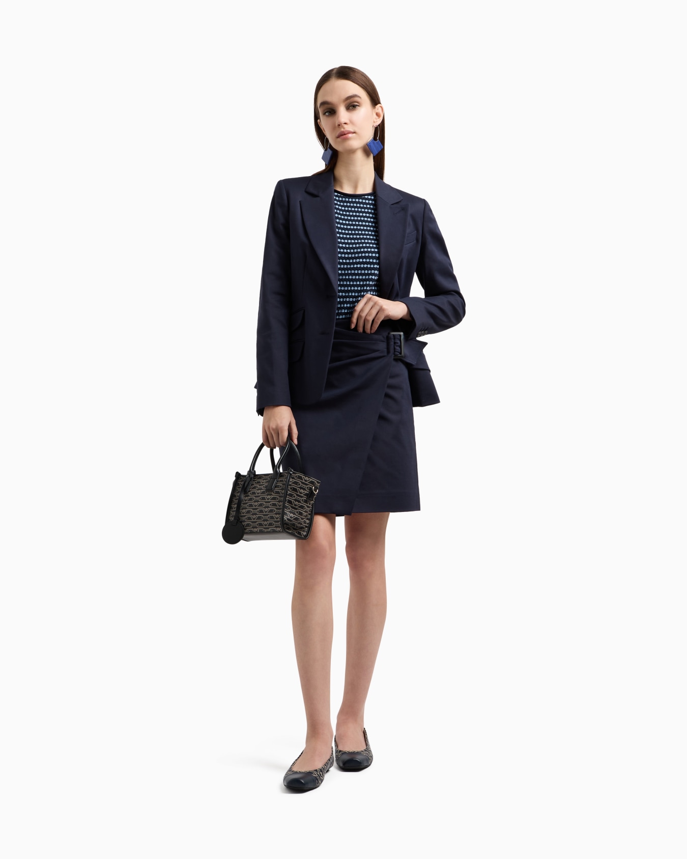 Single-breasted blazer in compact stretch cotton Slide 1