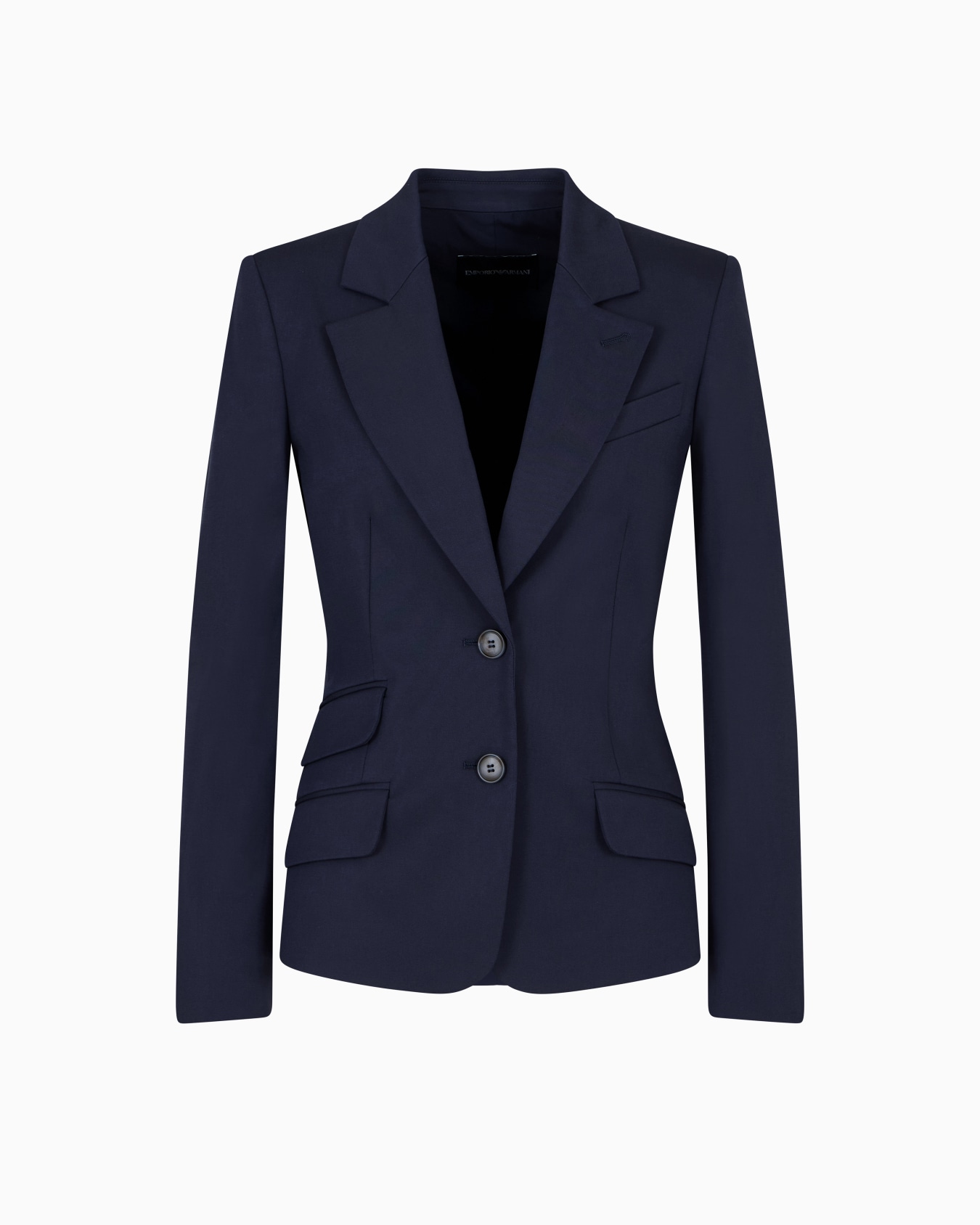 Single-breasted blazer in compact stretch cotton Slide 0