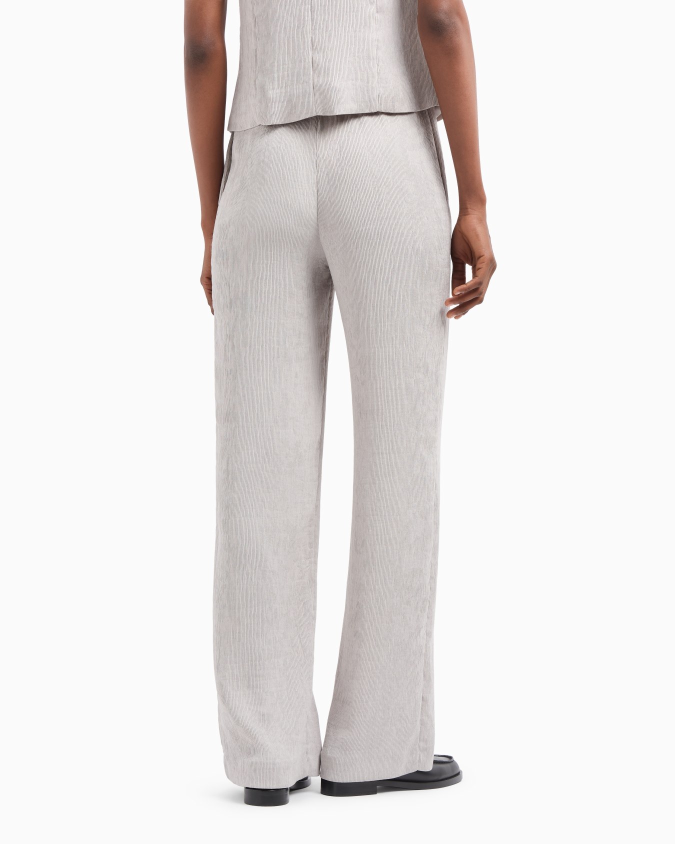 Pantalones de cintura elástica de canneté fluido Diapositiva 2