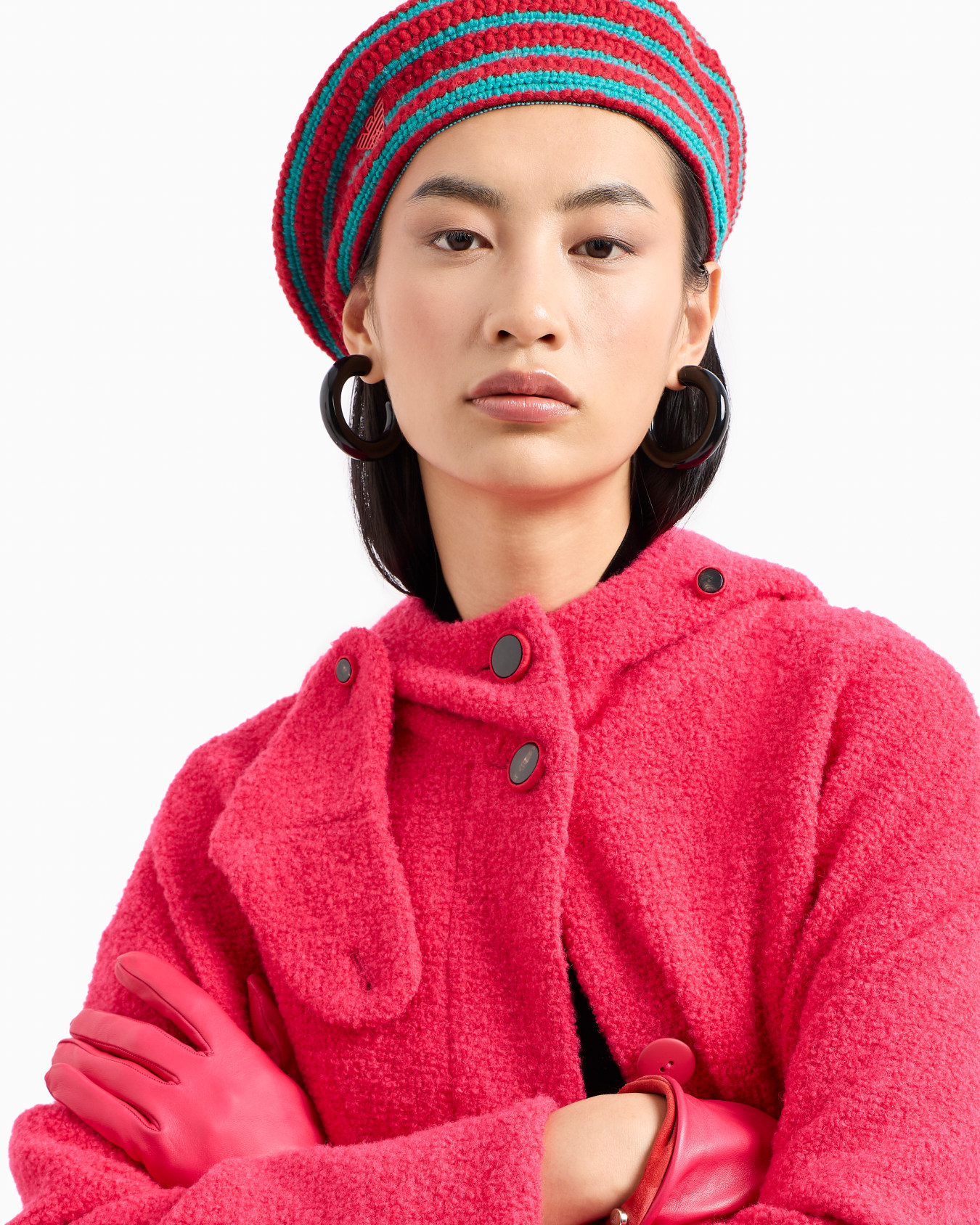 Oversized, multicoloured hoop earrings Slide 2