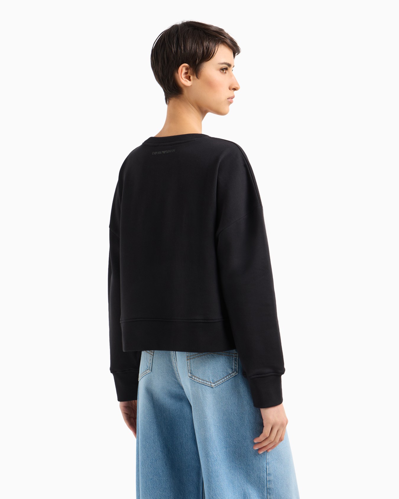 Sweatshirt in French terry cotton with oversized logo Slide 2