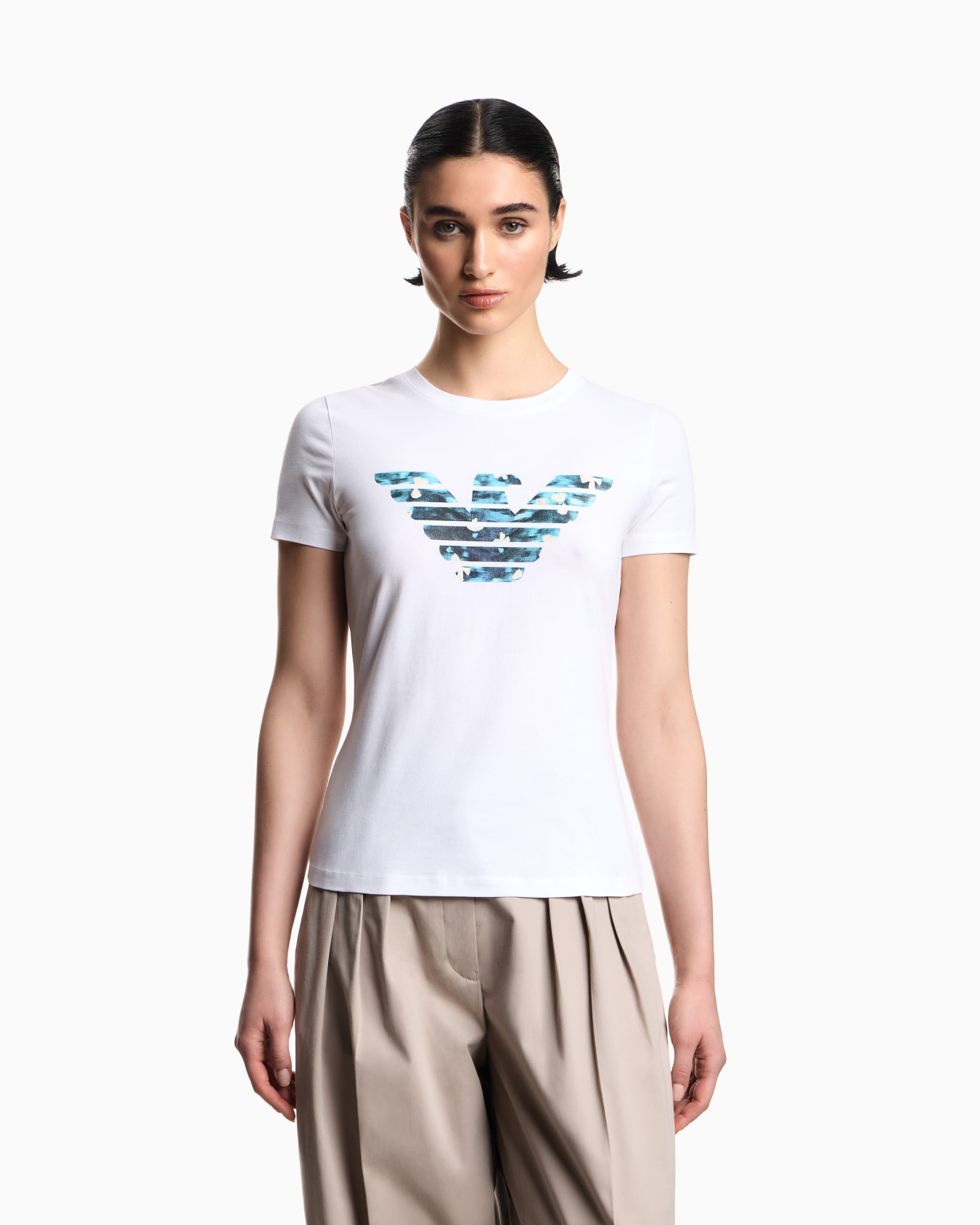 ASV stretch-jersey slim-fit T-shirt with oversized eagle pattern Slide 3