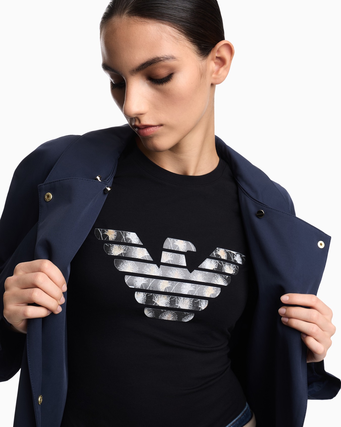 ASV stretch-jersey slim-fit T-shirt with oversized eagle pattern Slide 4