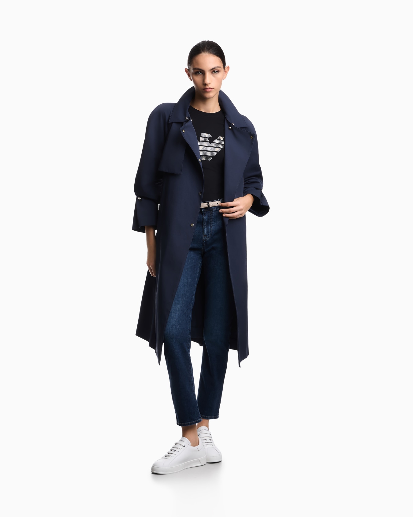 ASV stretch-jersey slim-fit T-shirt with oversized eagle pattern Slide 1