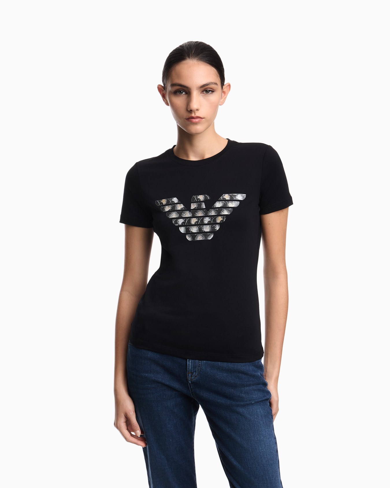 ASV stretch-jersey slim-fit T-shirt with oversized eagle pattern Slide 3