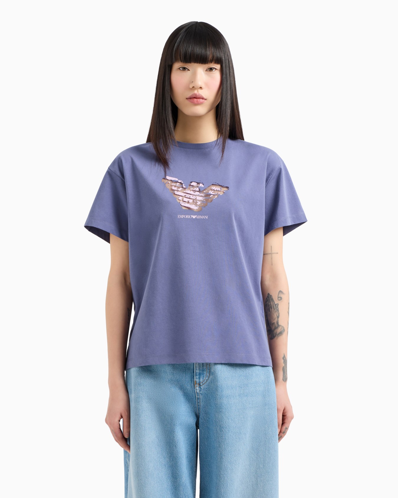 Camiseta de punto con logotipo devoré  Diapositiva 3