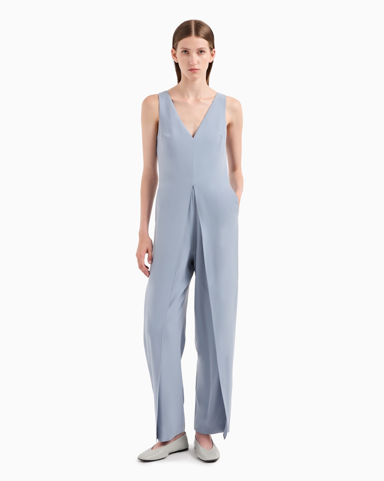 US Exclusive technical cady jumpsuit with oversized slit Slide 1