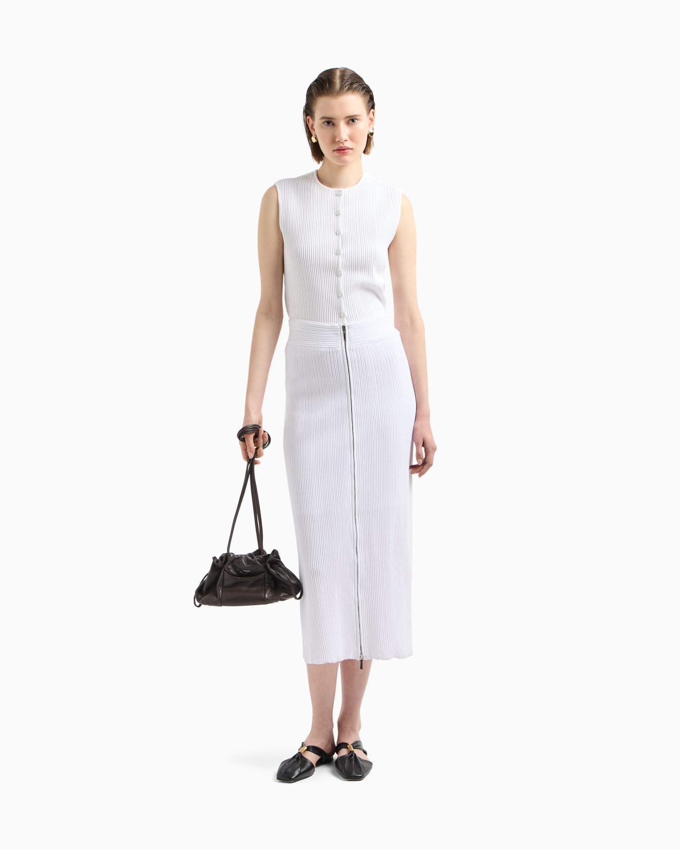 Perforated ottoman fabric waistcoat Slide 1