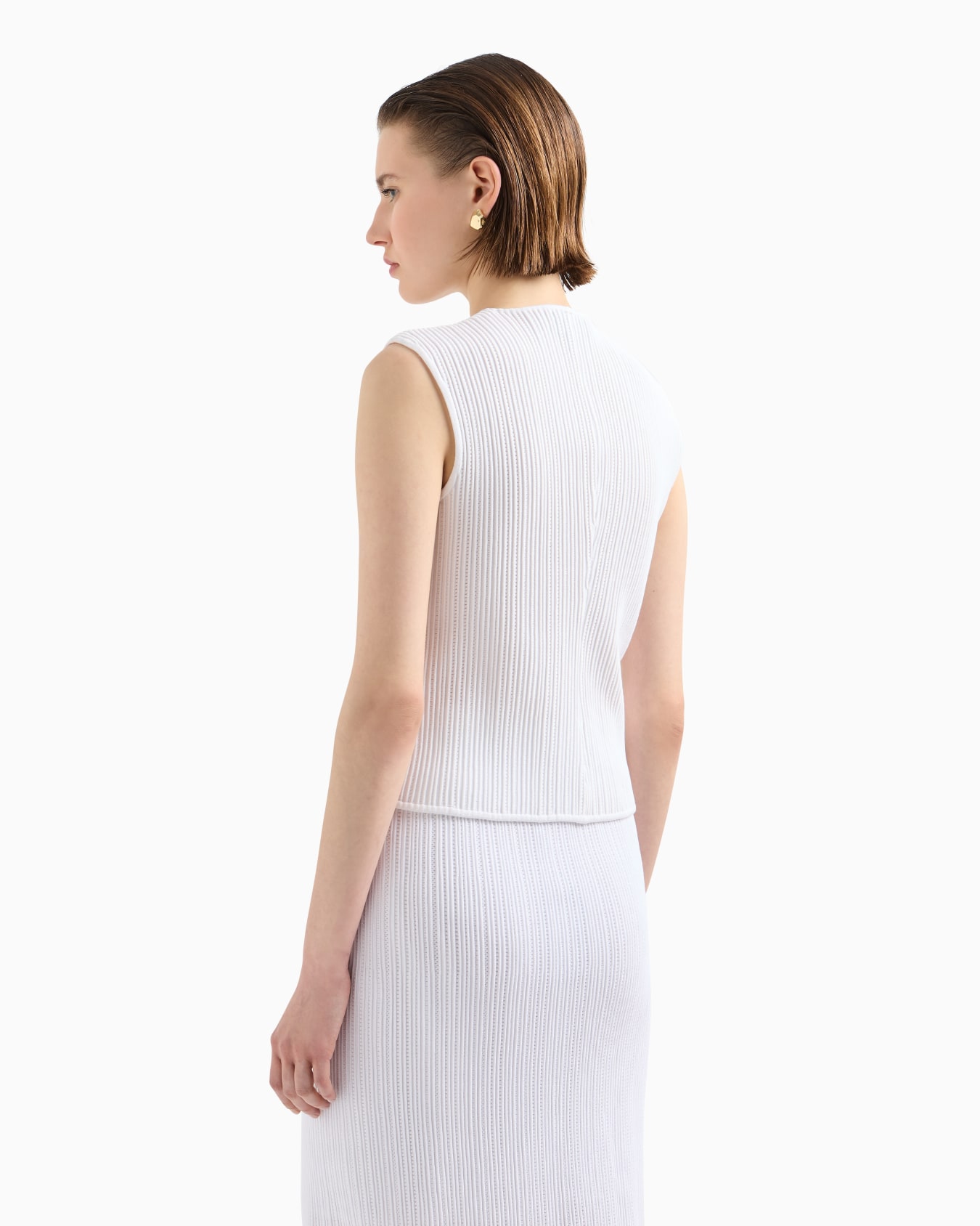 Perforated ottoman fabric waistcoat Slide 2