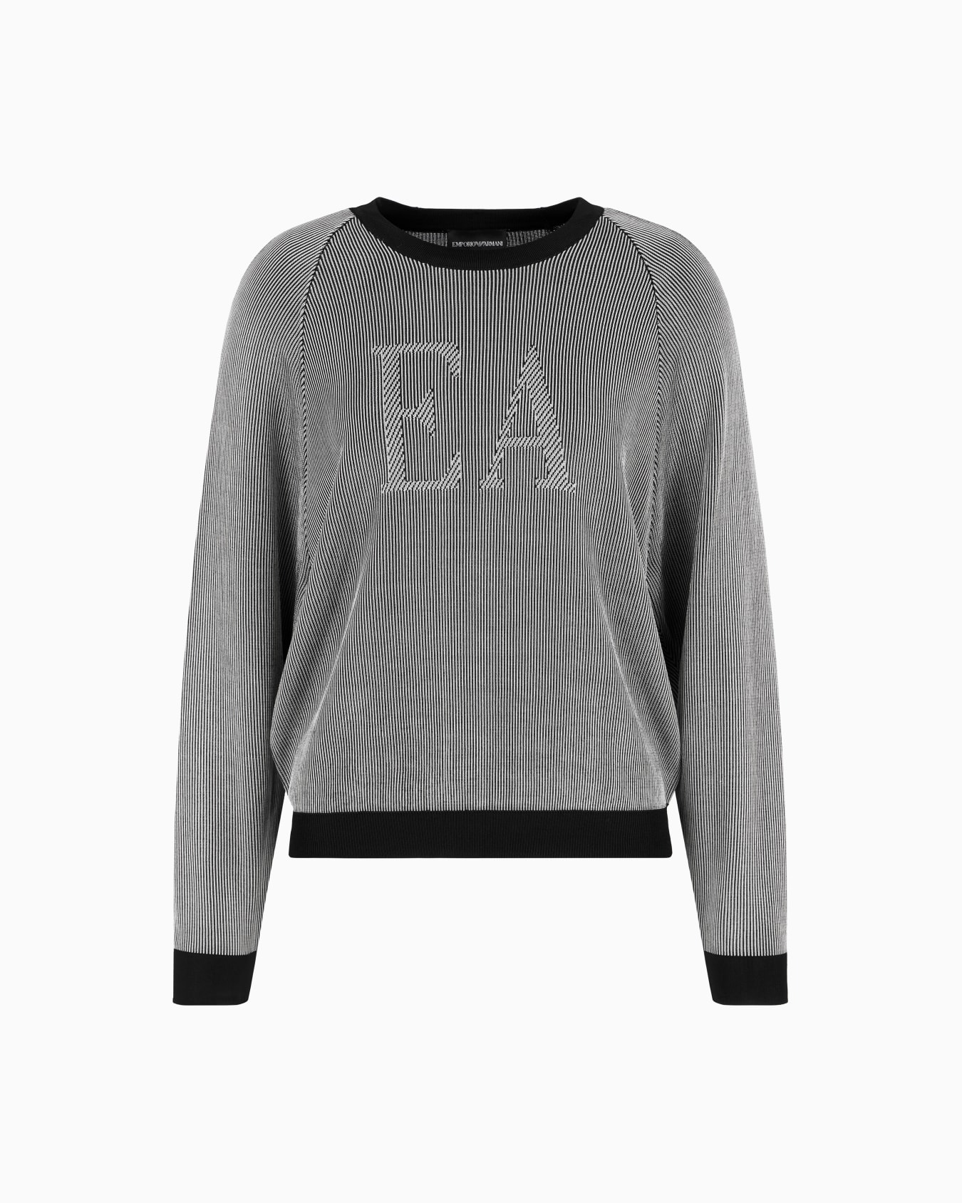 Two-tone fisherman’s rib jumper with EA logo Slide 0