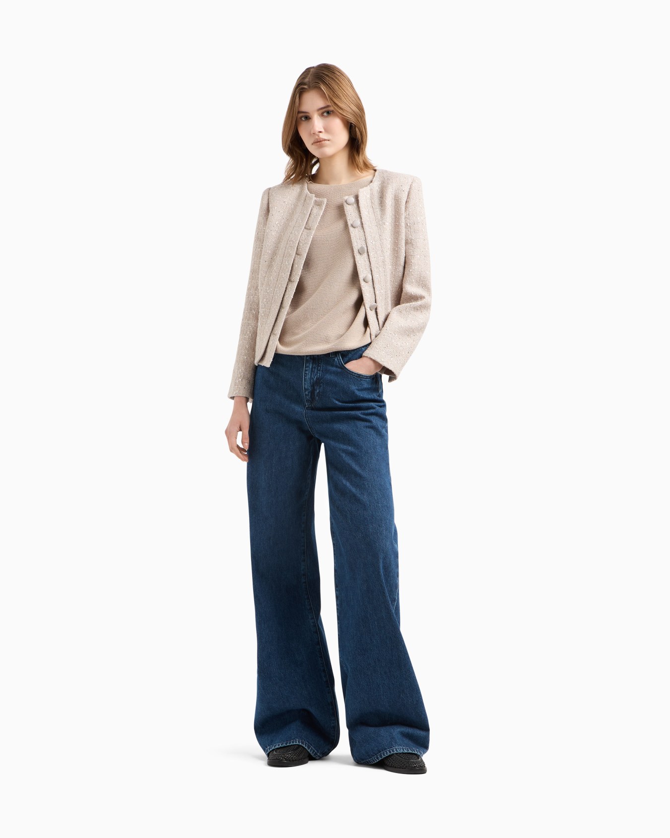Seamless jumper in a links-stitch knit Slide 1