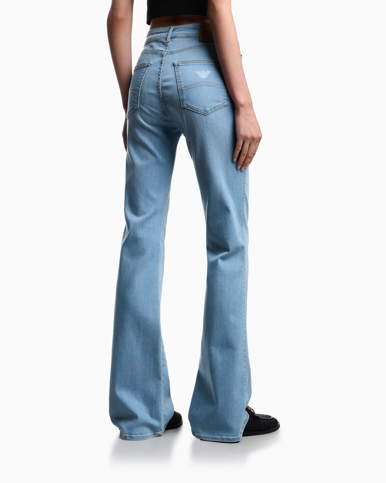 J47 mid-high rise flared-hem jeans in stretch denim Slide 2