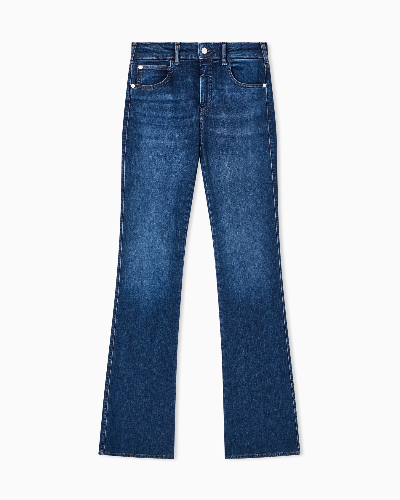 J47 Mid-high rise jeans with a flared leg in a worn-look stretch denim Slide 0