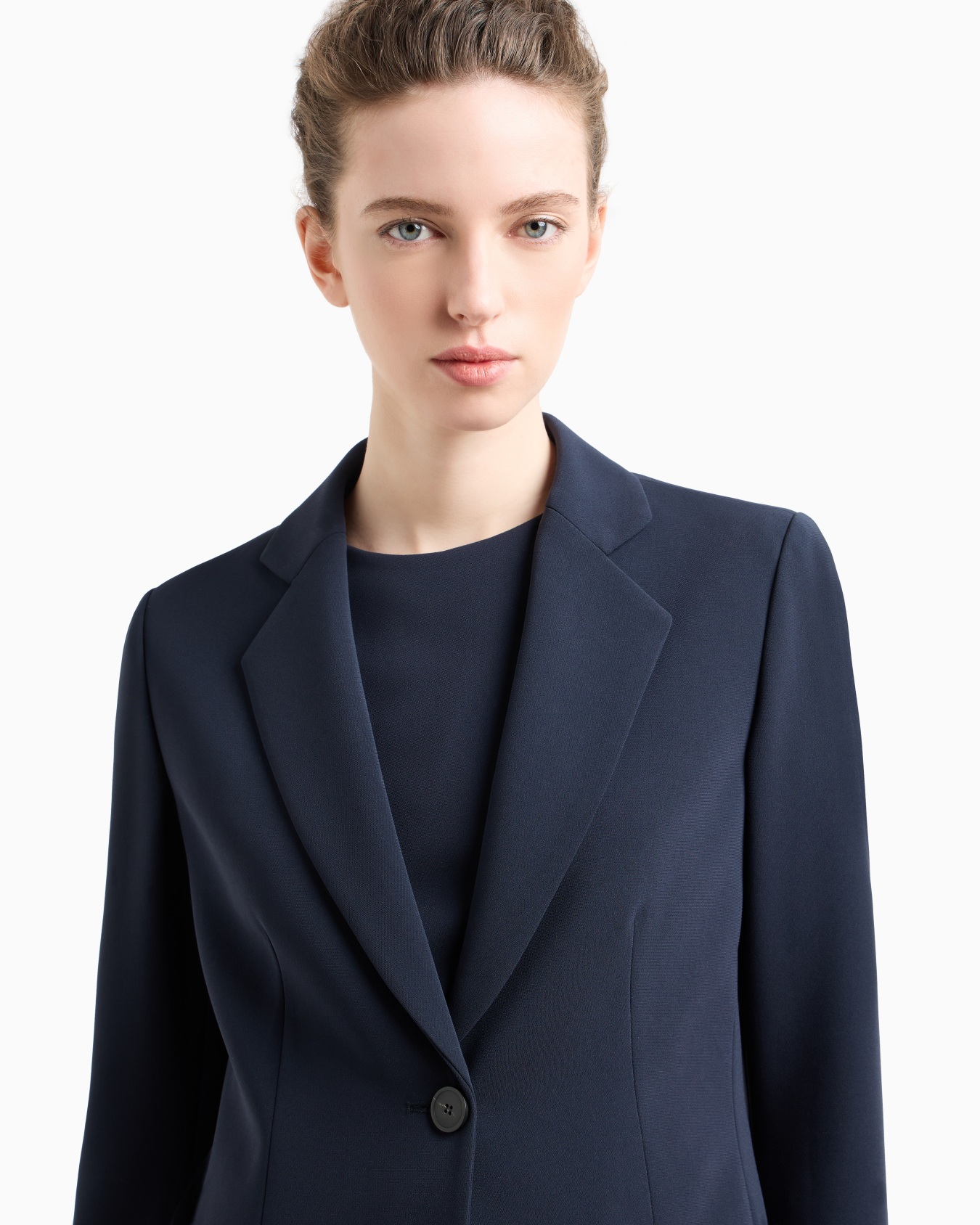 Icon single-breasted blazer in triacetate fabric Slide 4