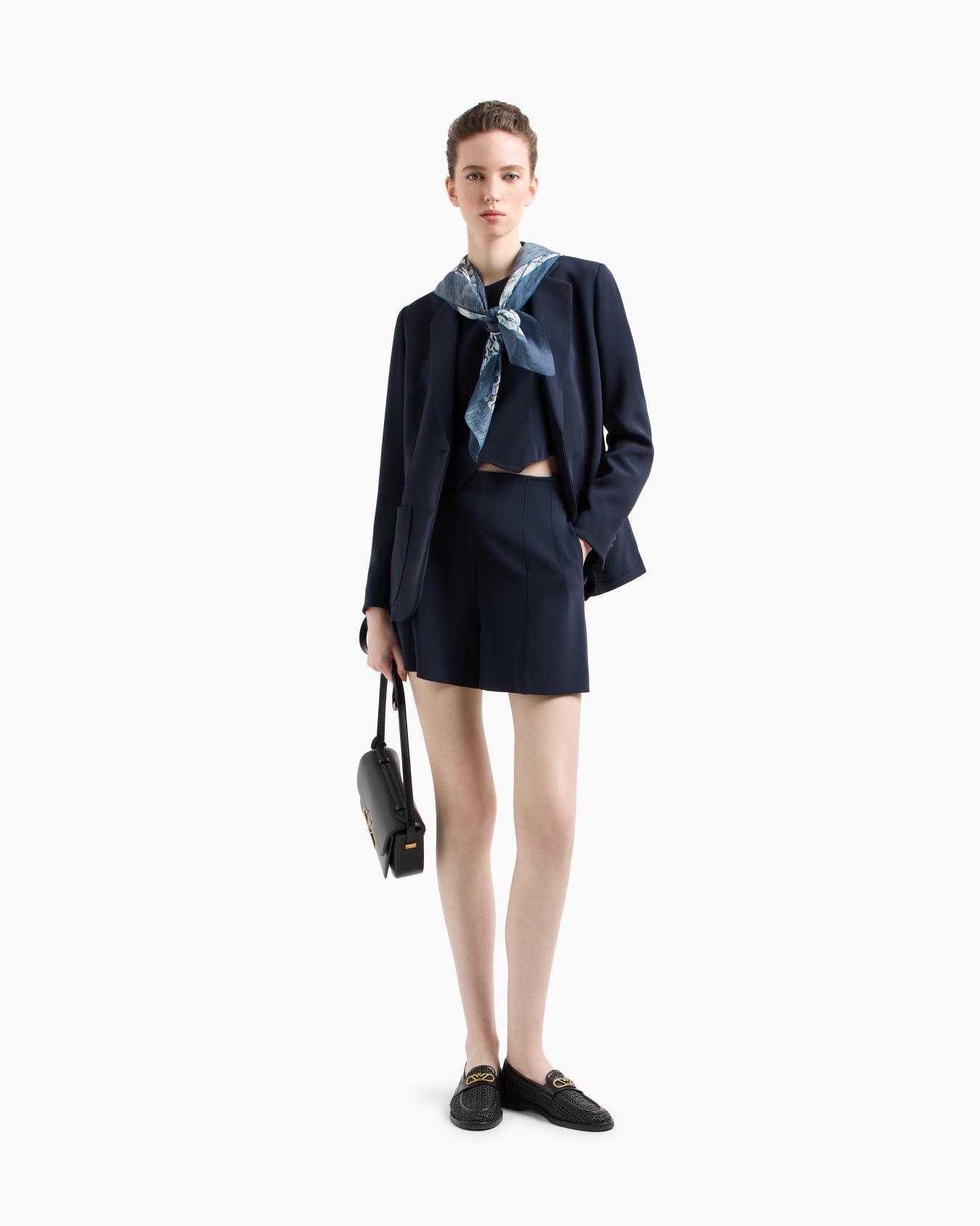 Icon single-breasted blazer in triacetate fabric Slide 1