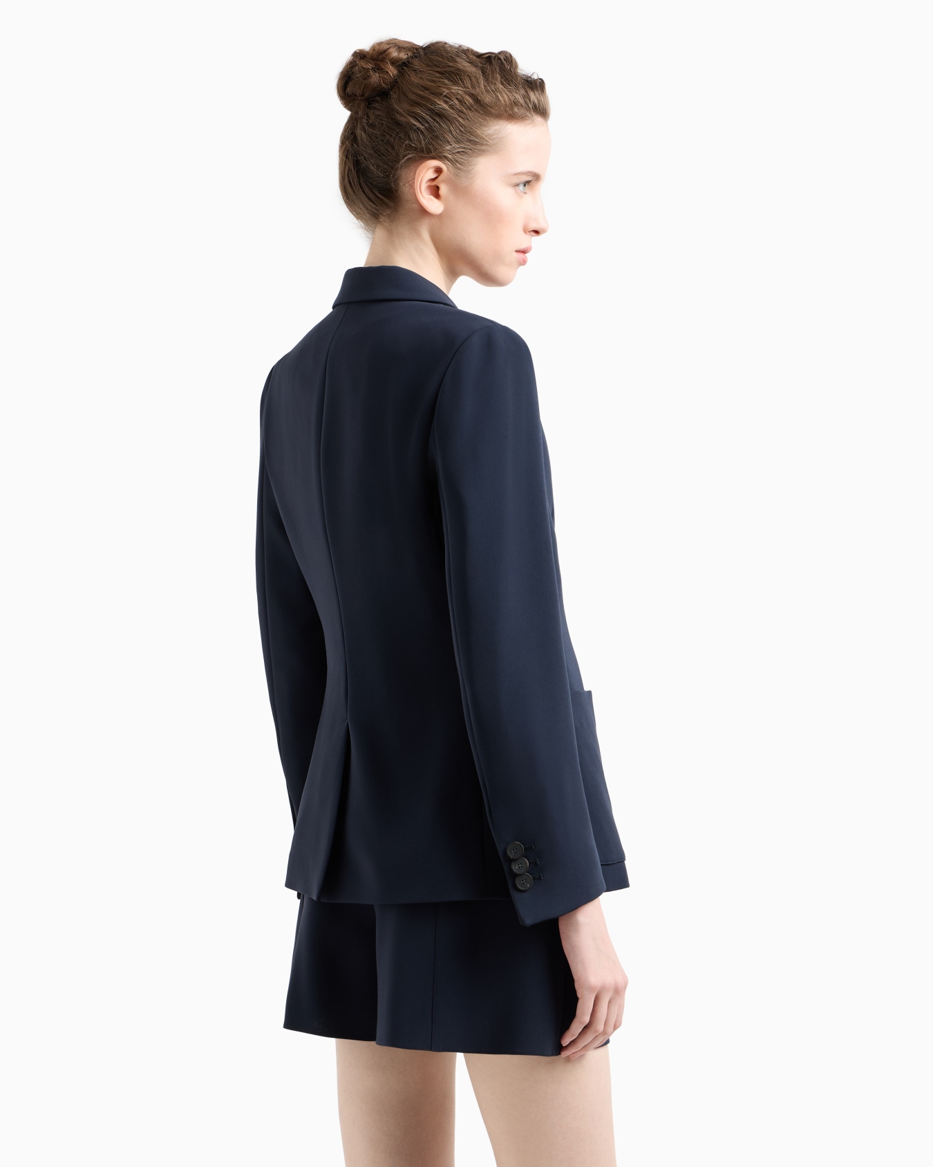 Icon single-breasted blazer in triacetate fabric Slide 2