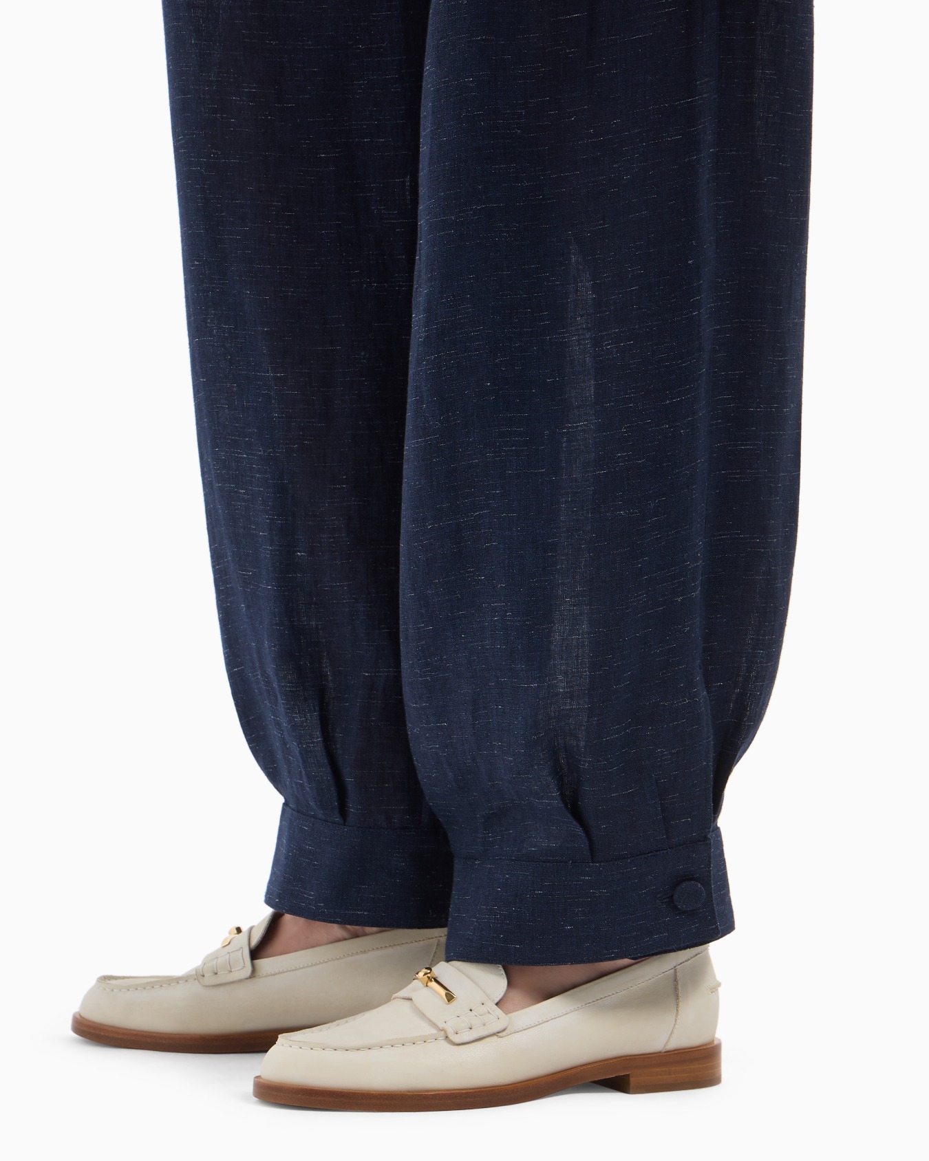 Pantalones con cinturón de cambray de mezcla de lino Icon Diapositiva 6