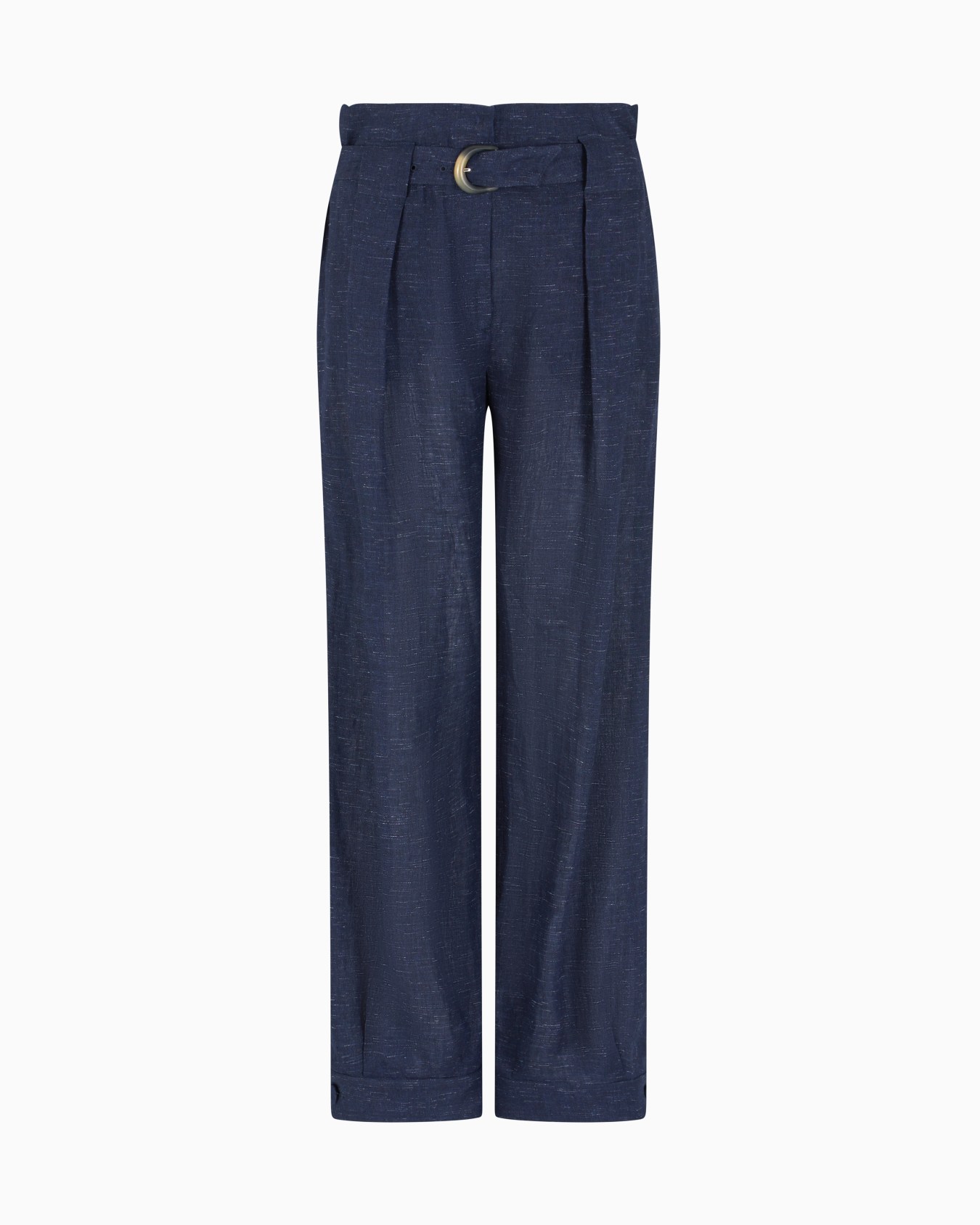 Pantalones con cinturón de cambray de mezcla de lino Icon Diapositiva 0