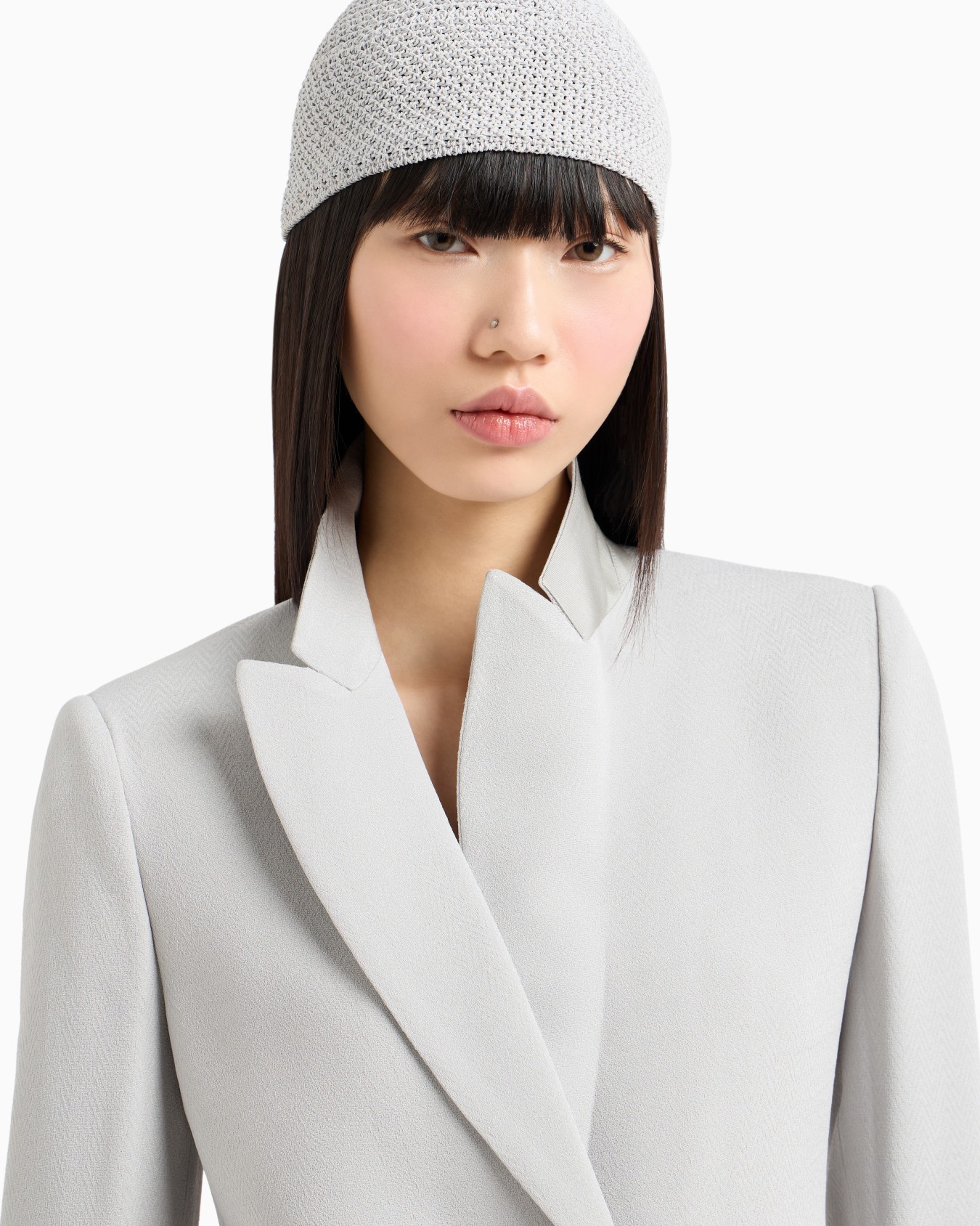 Icon chevron acetate-blend single-breasted blazer Slide 4