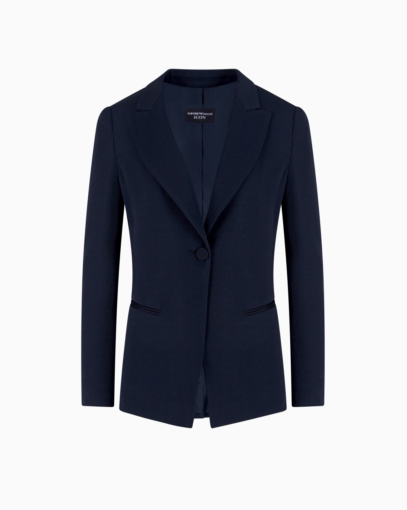 Blazer à simple boutonnage en mélange acétate chevron Icon Diapositive 0