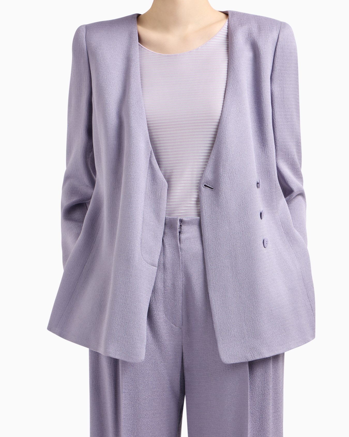 Icon sablé fabric V-neck jacket Slide 4