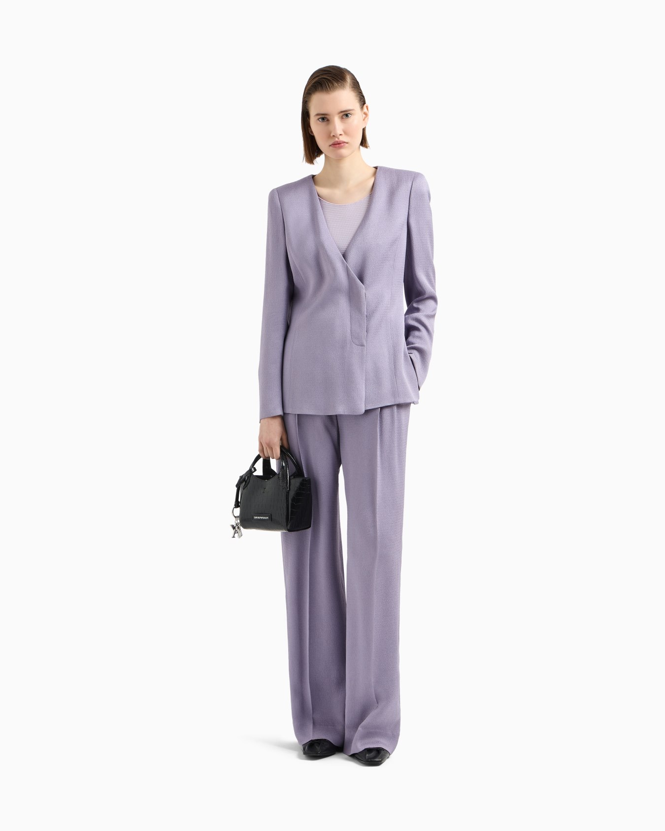 Icon sablé fabric V-neck jacket Slide 1