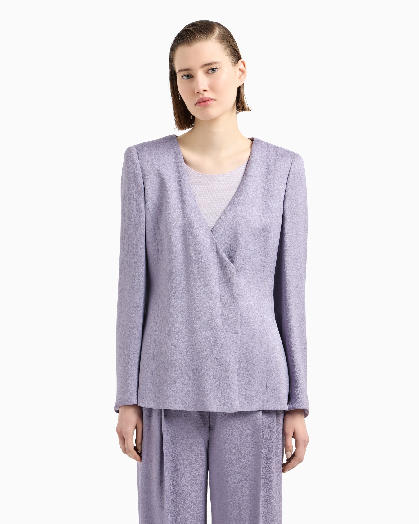 Icon sablé fabric V-neck jacket Slide 3