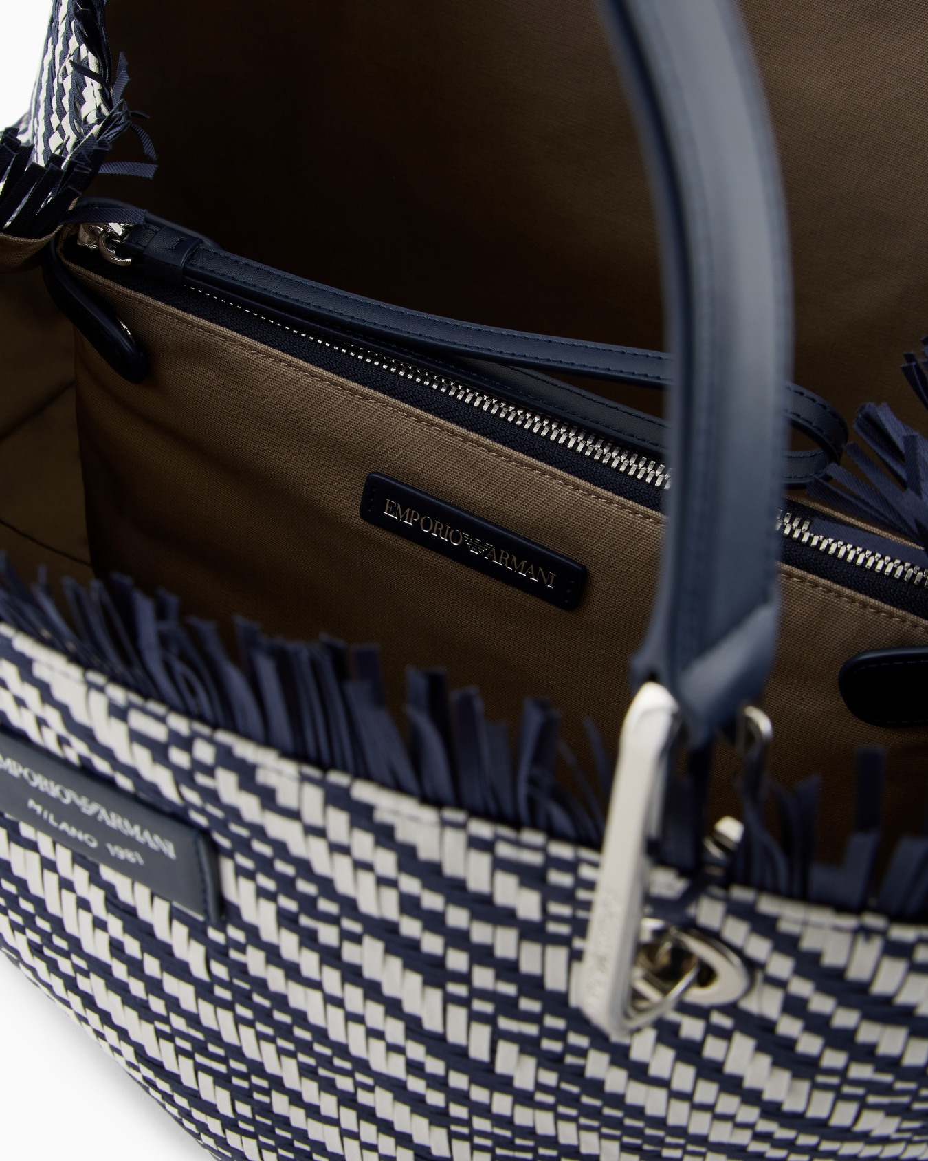 MyEA large basketweave shopper bag Slide 3