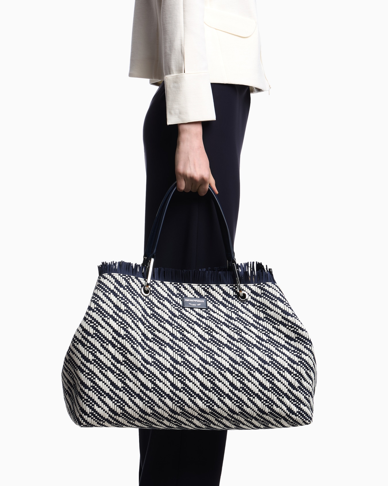 MyEA large basketweave shopper bag Slide 5