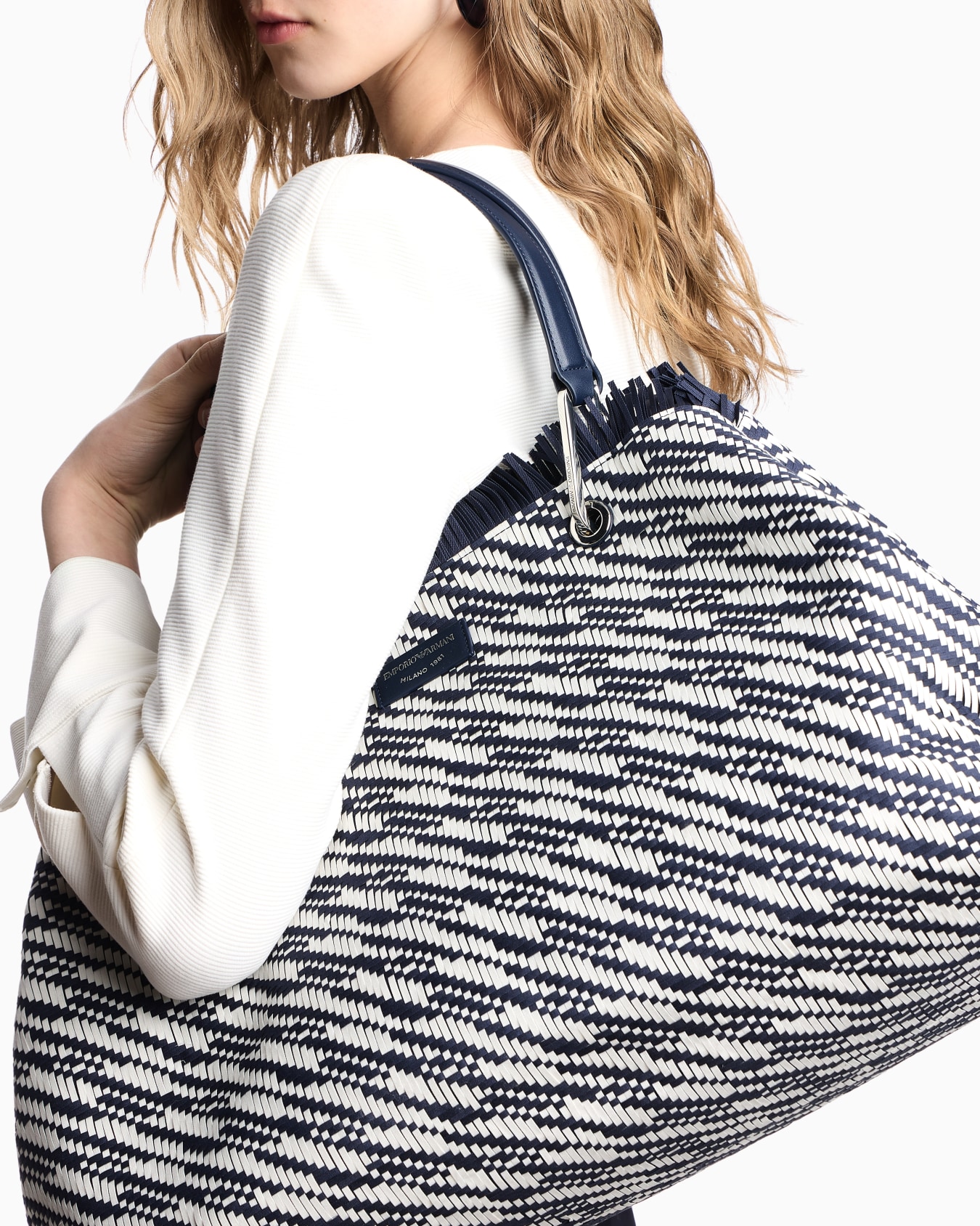 MyEA large basketweave shopper bag Slide 6
