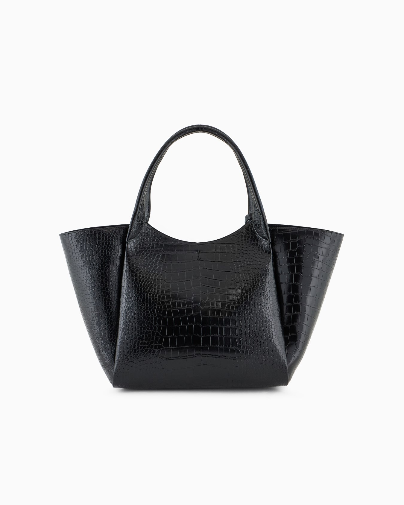 Oversized shopper bag with mock-croc finish and logo charm Slide 2