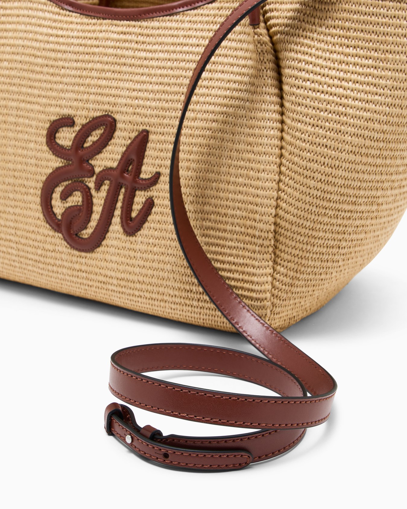 ミディアムショッパー ウーブンストロー EAロゴ スライドする 4