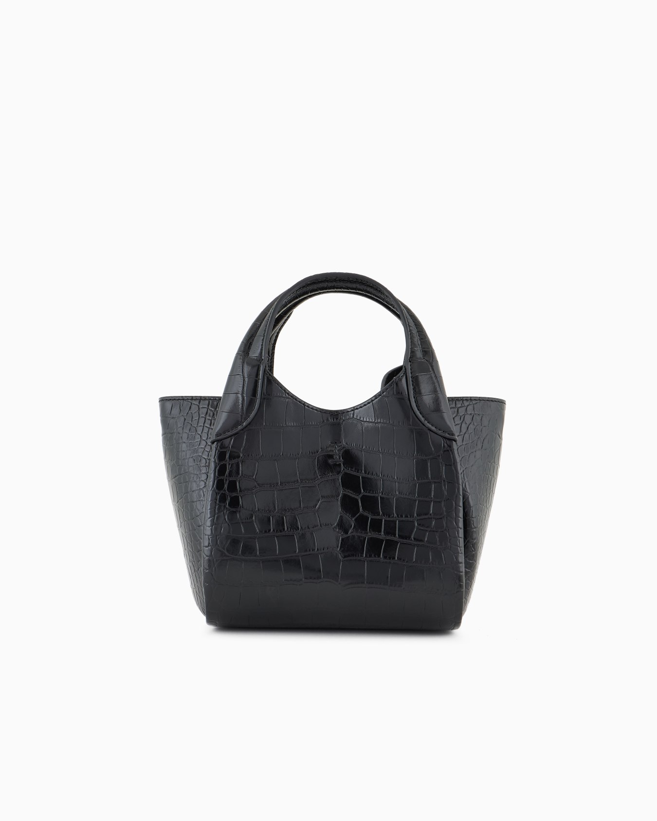 Petit sac cabas avec finition à imprimé crocodile et bijou de sac à logo Diapositive 2