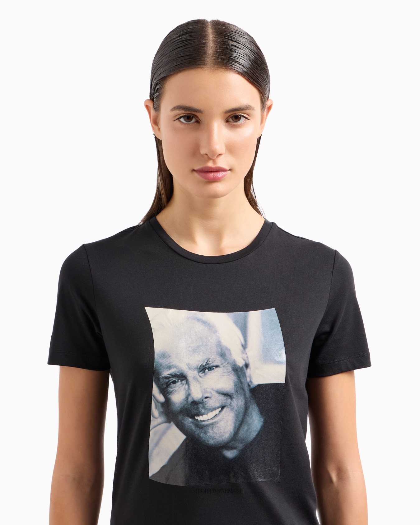 Camiseta de punto Supima con estampado fotográfico Mr Armani Icon Diapositiva 4