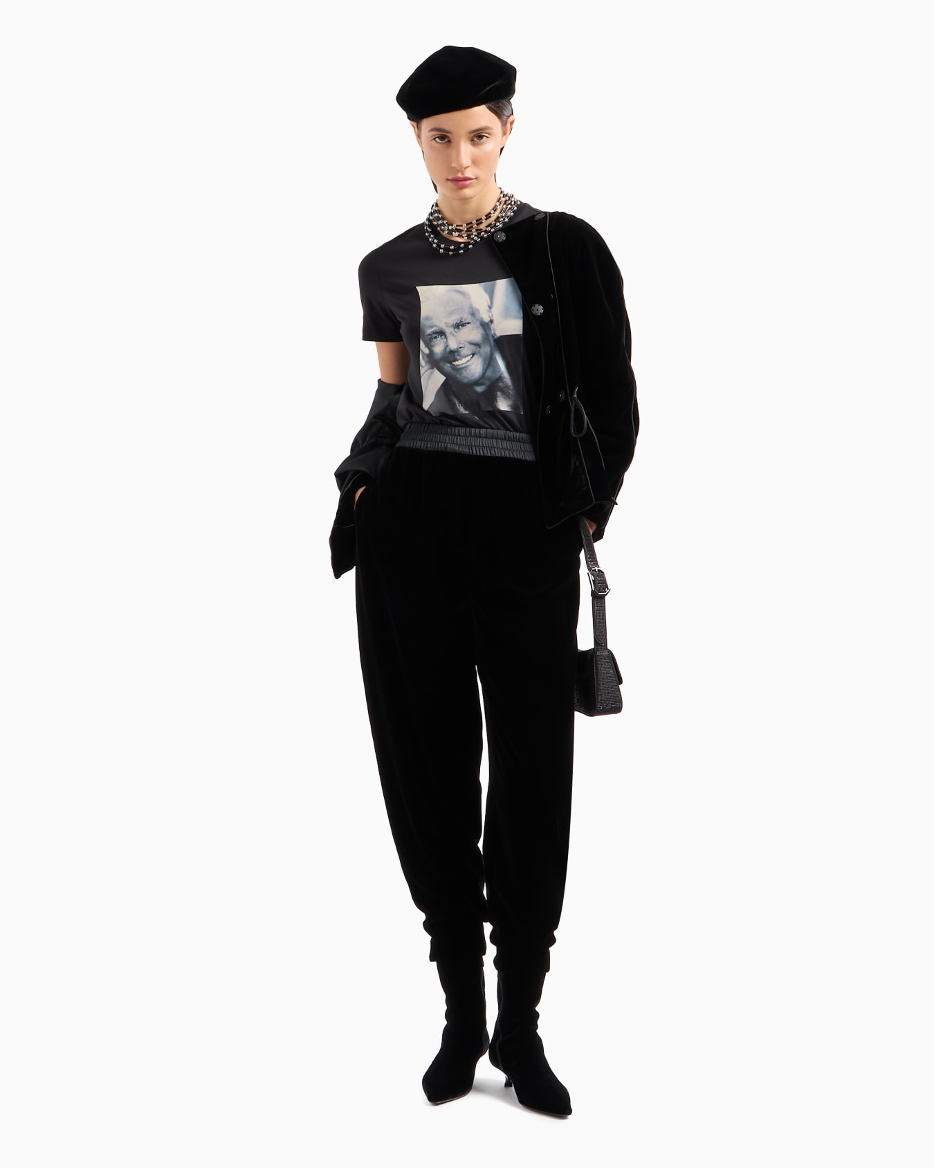 Camiseta de punto Supima con estampado fotográfico Mr Armani Icon Diapositiva 3