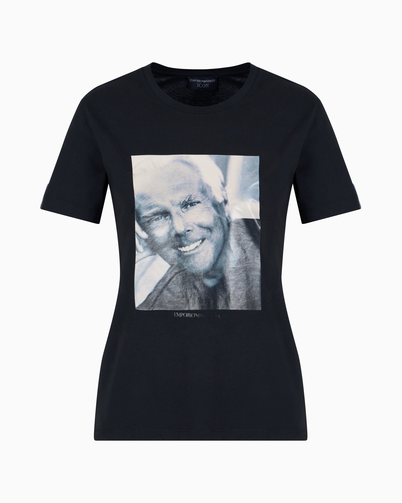 Camiseta de punto Supima con estampado fotográfico Mr Armani Icon Diapositiva 0