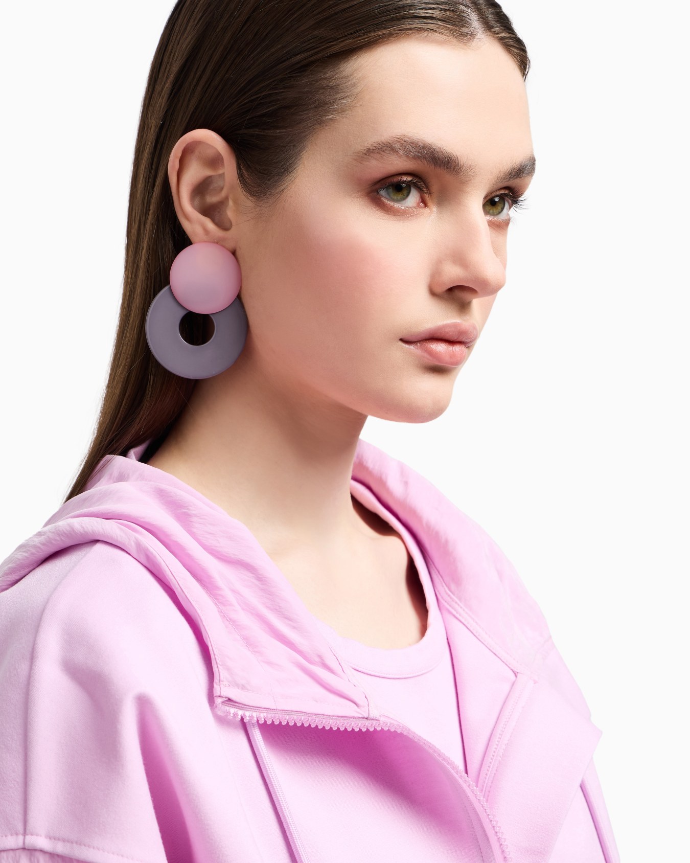 フード付きジップアップブルゾン インターロックジャージー スライドする 4