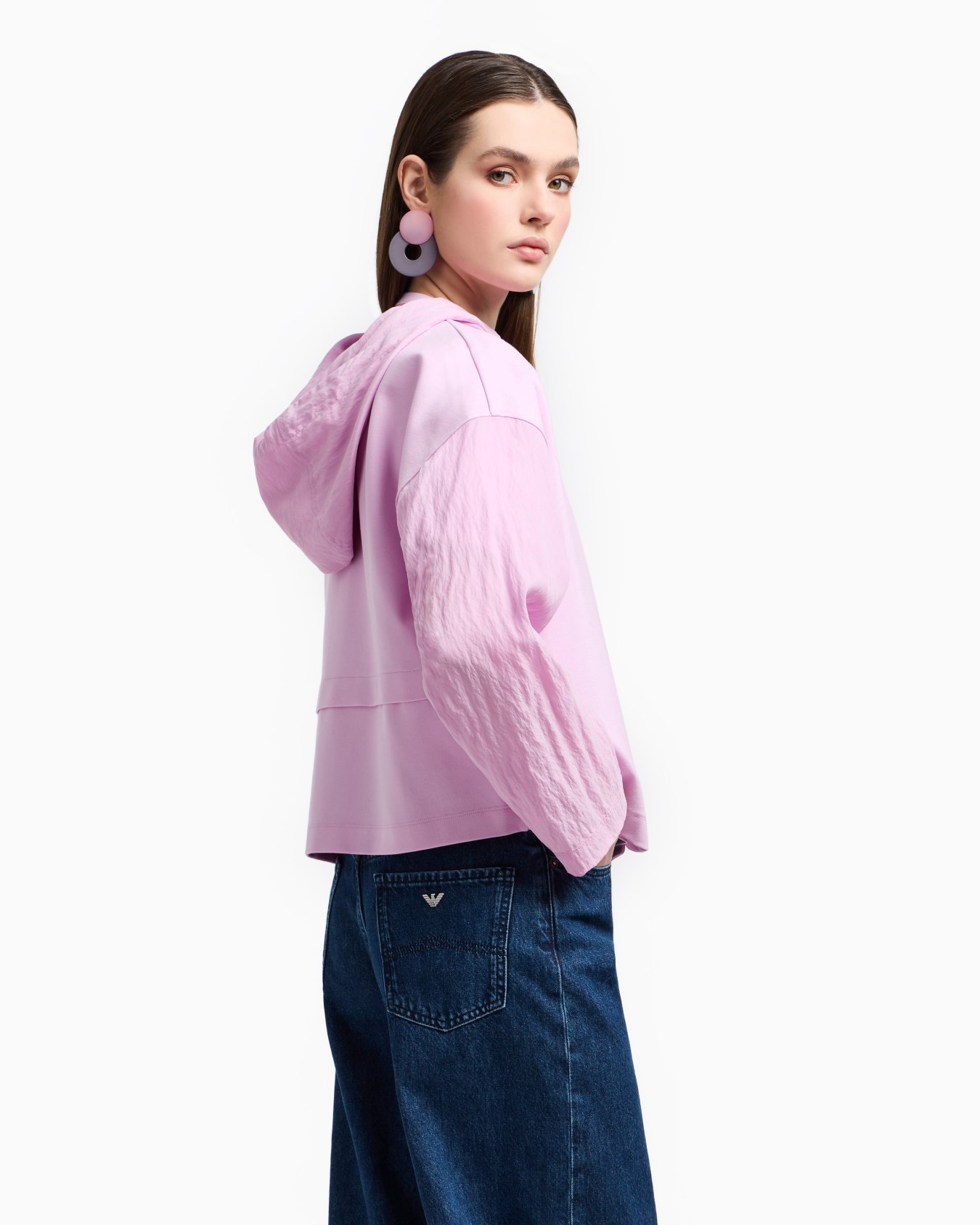 フード付きジップアップブルゾン インターロックジャージー スライドする 2