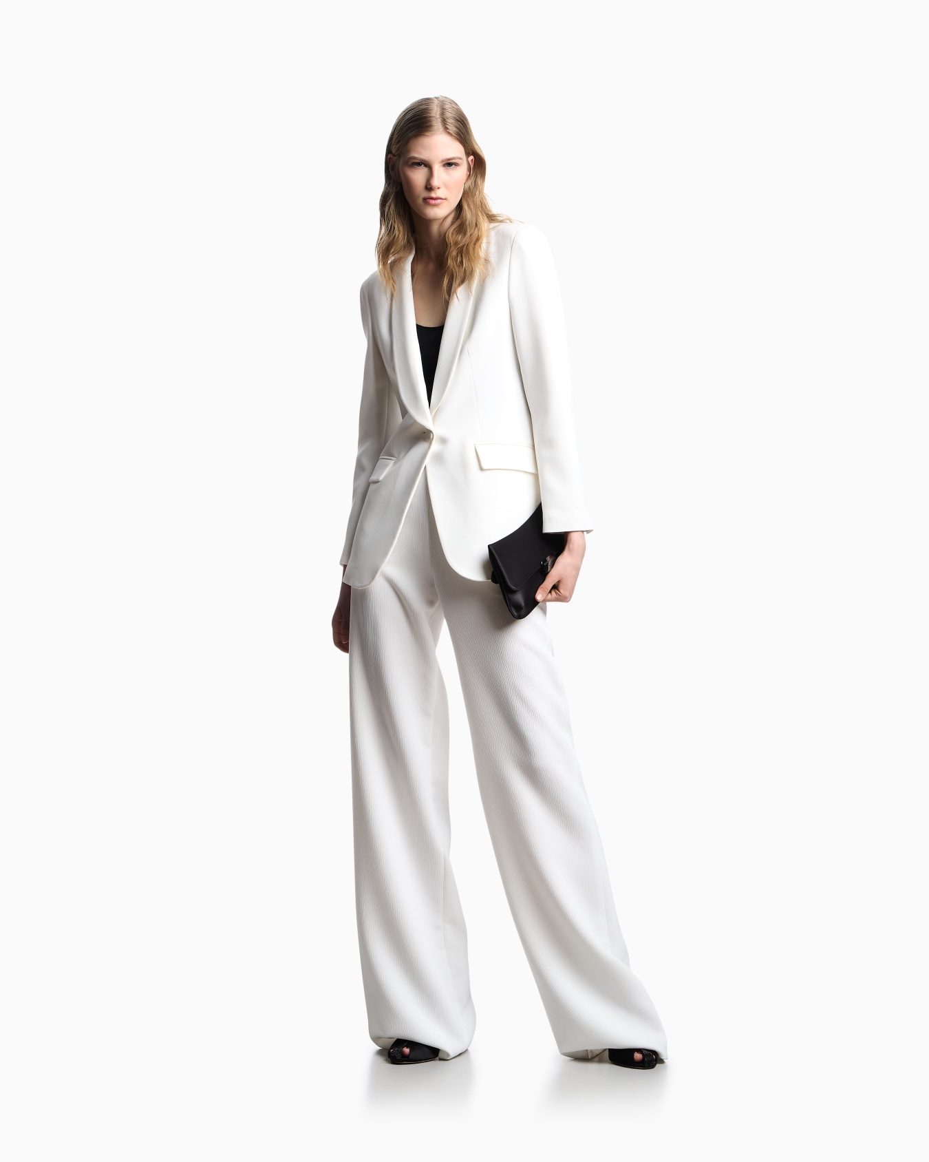 Cady crêpe effect palazzo trousers Slide 1